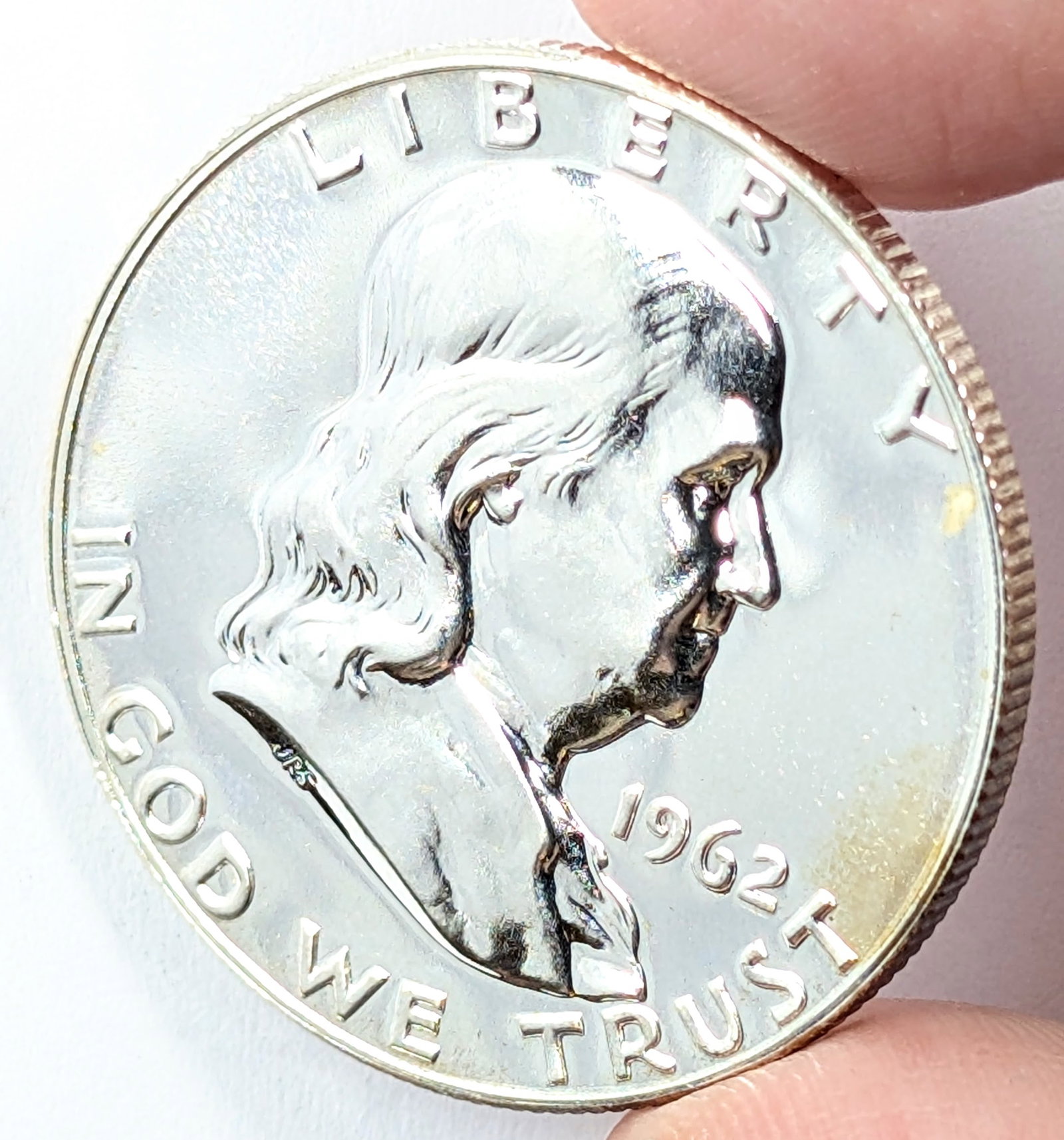 1962 Silver Franklin Half Dollar- Proof, Light Toning - 3