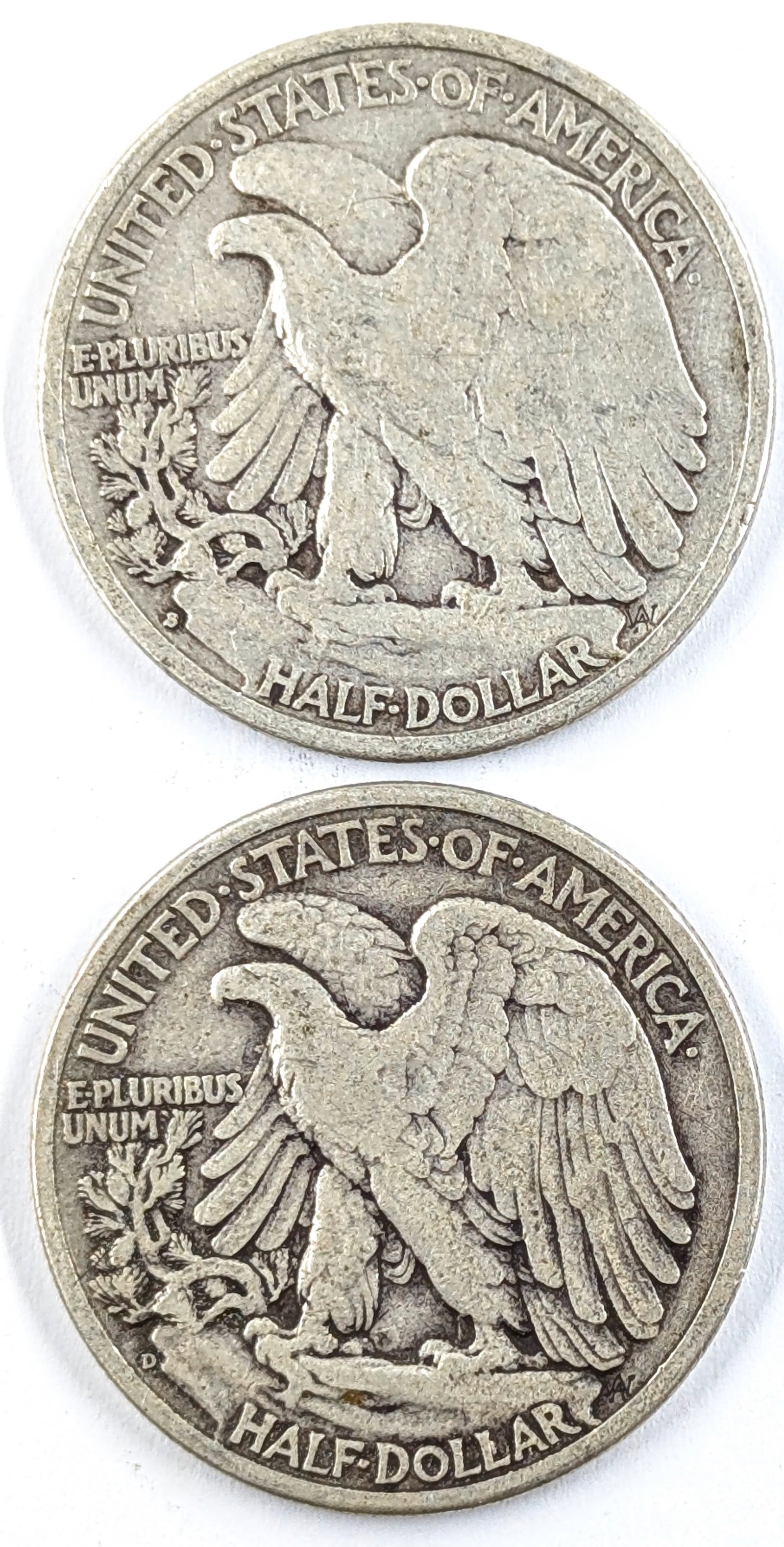 Lot of 2 Silver Walking Liberty Half Dollars- 1941-S, 1942-D - 2