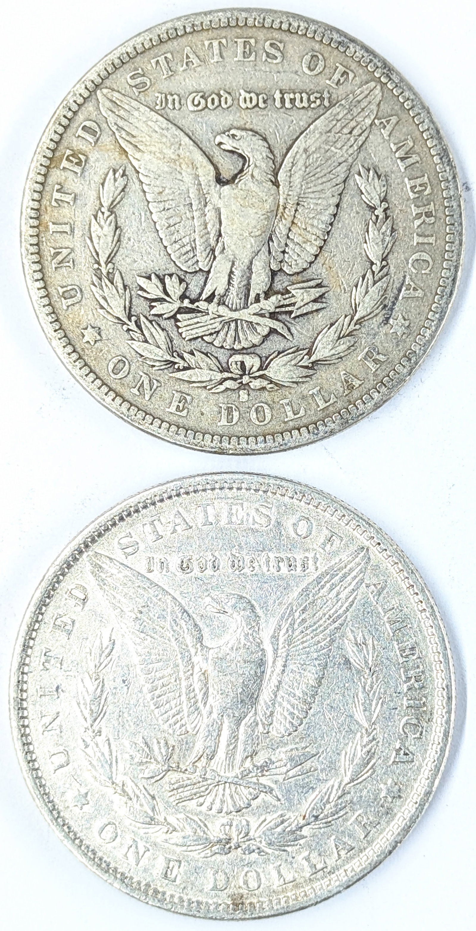 Lot of 2 Morgan Silver Dollars- 1879 S/P - 2