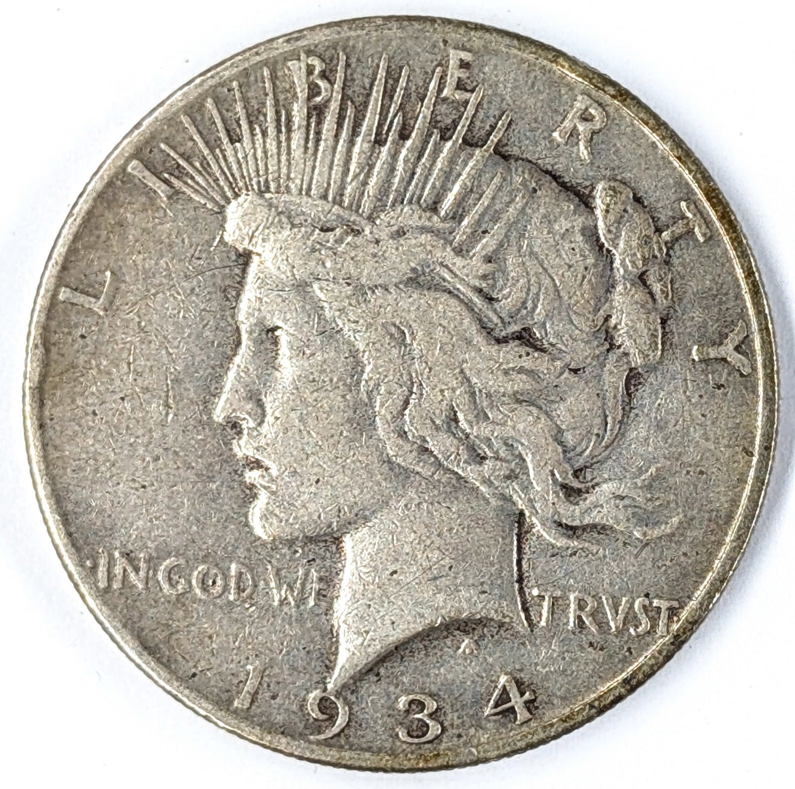 1934-S Silver Peace Dollar- KEY Date!: Silver