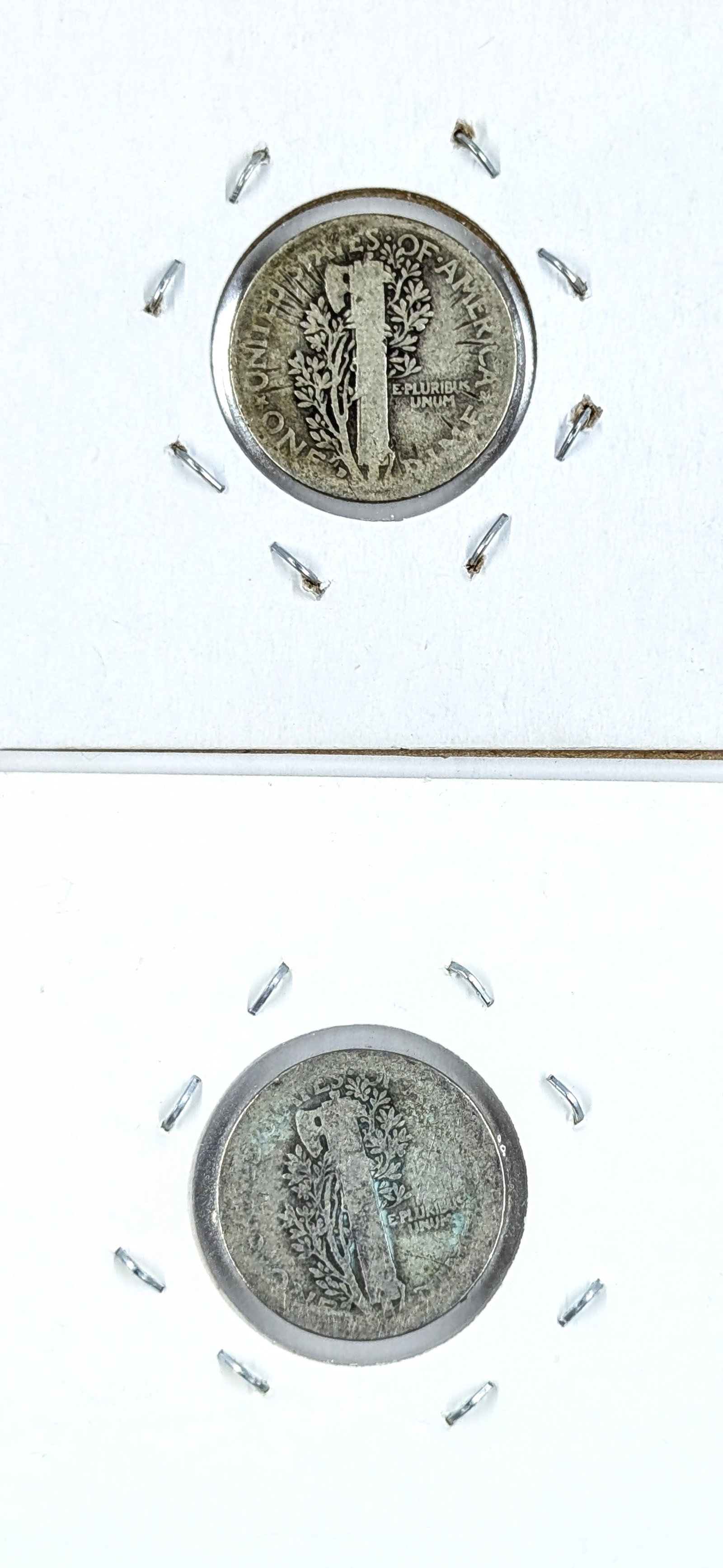 Lot of 2 Silver Mercury Dimes- 1917-D, 1918 - 2