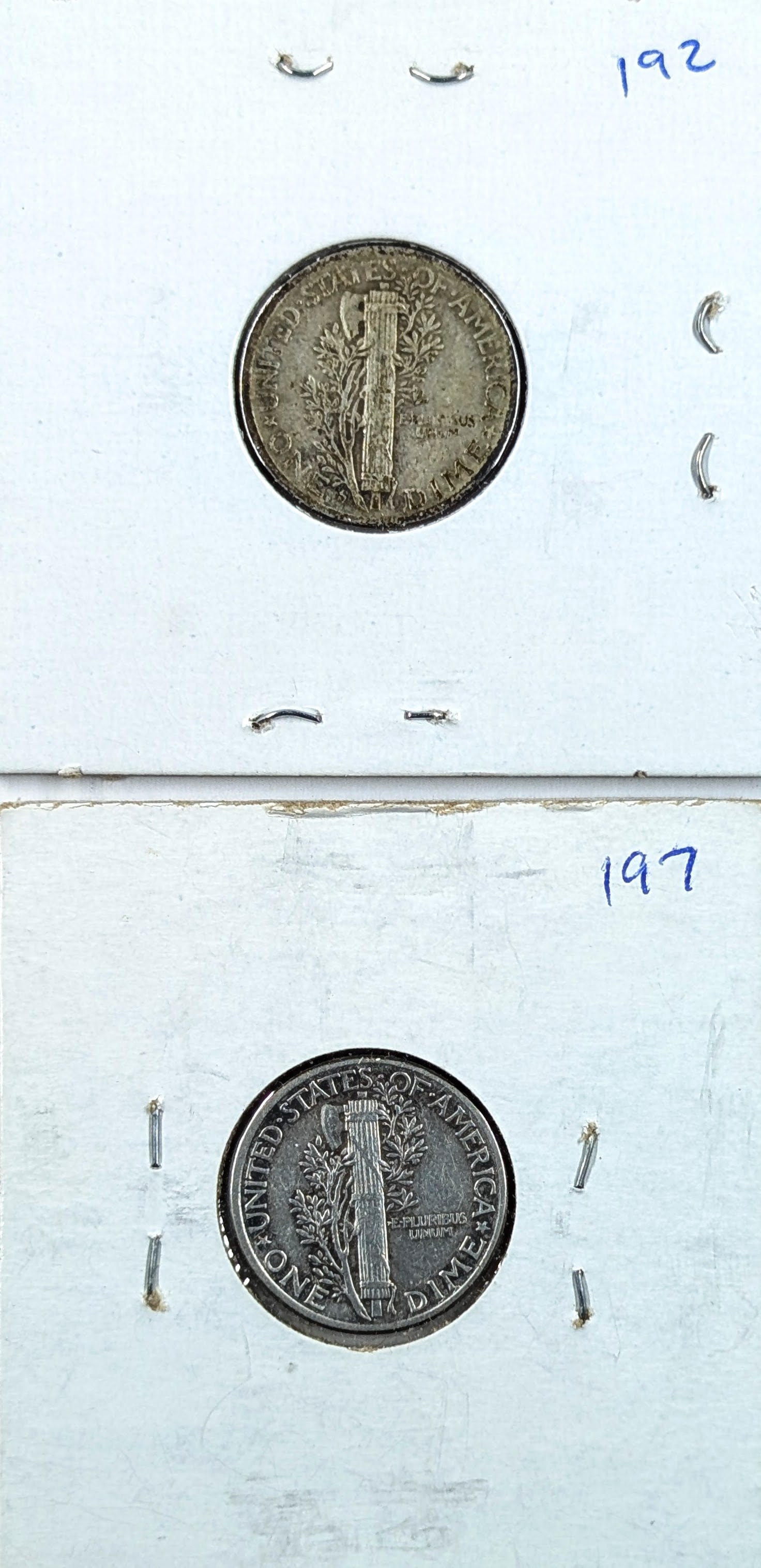 Lot of 2 Silver Mercury Dimes- 1944-S, 1945 - 2