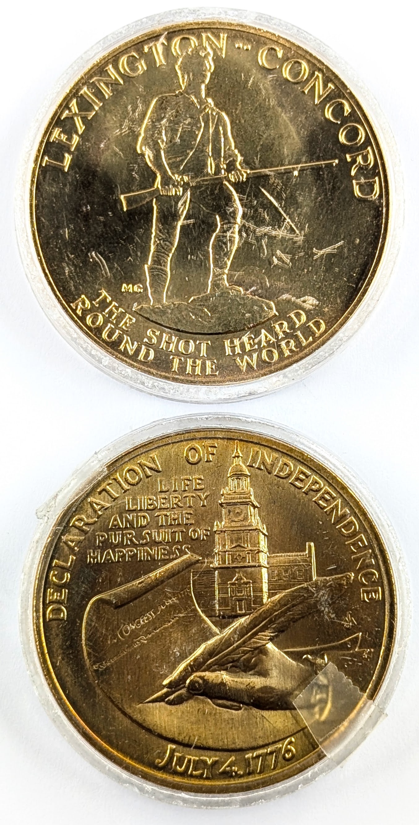 Lot of 2 American Revolution Bicentennial Bronze Medals- 1975, 1976 - 2