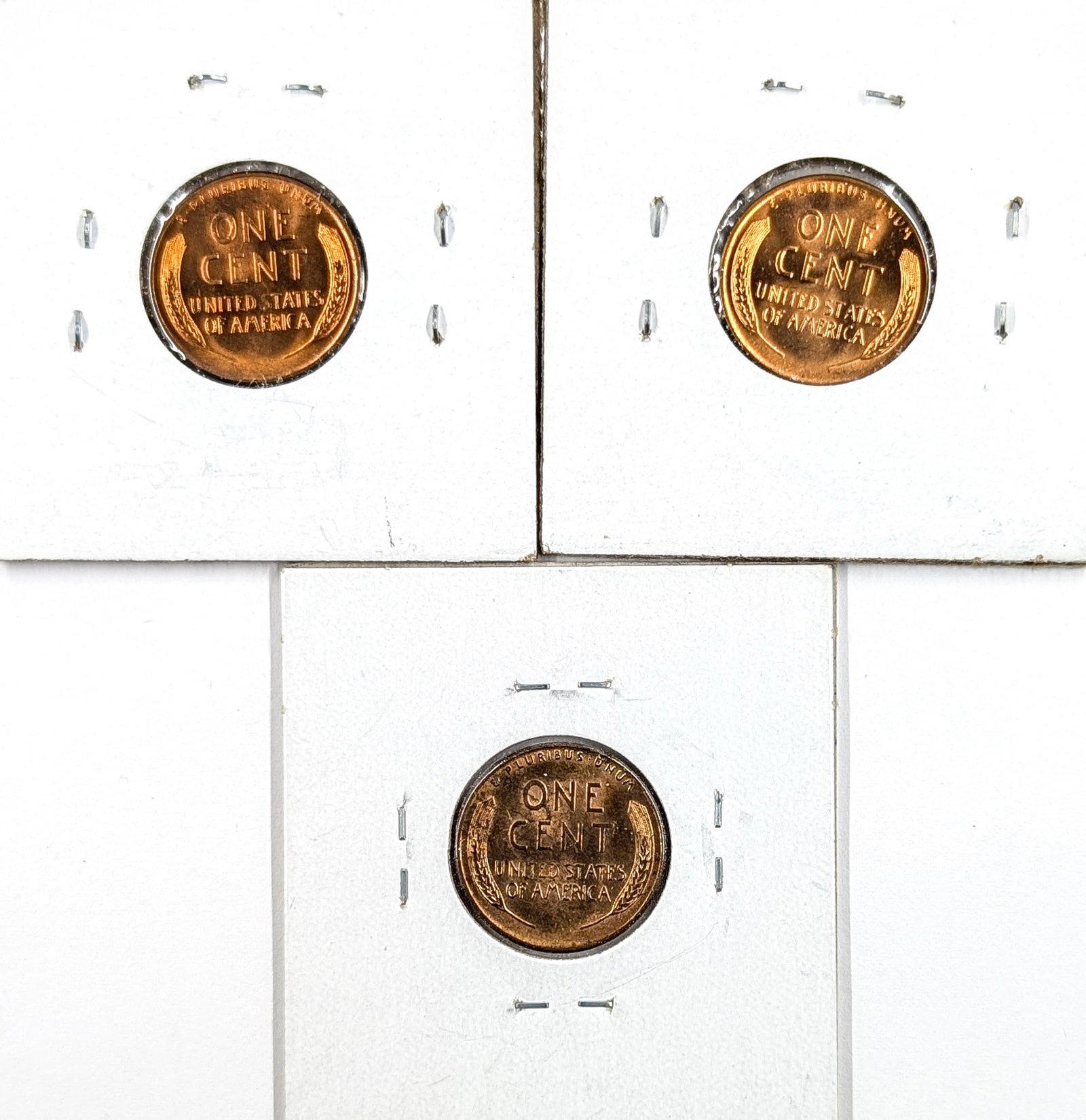 Lot of 3 Uncirculated Wheat Cents- 1952-D, 1956-D, 1958-D - 2