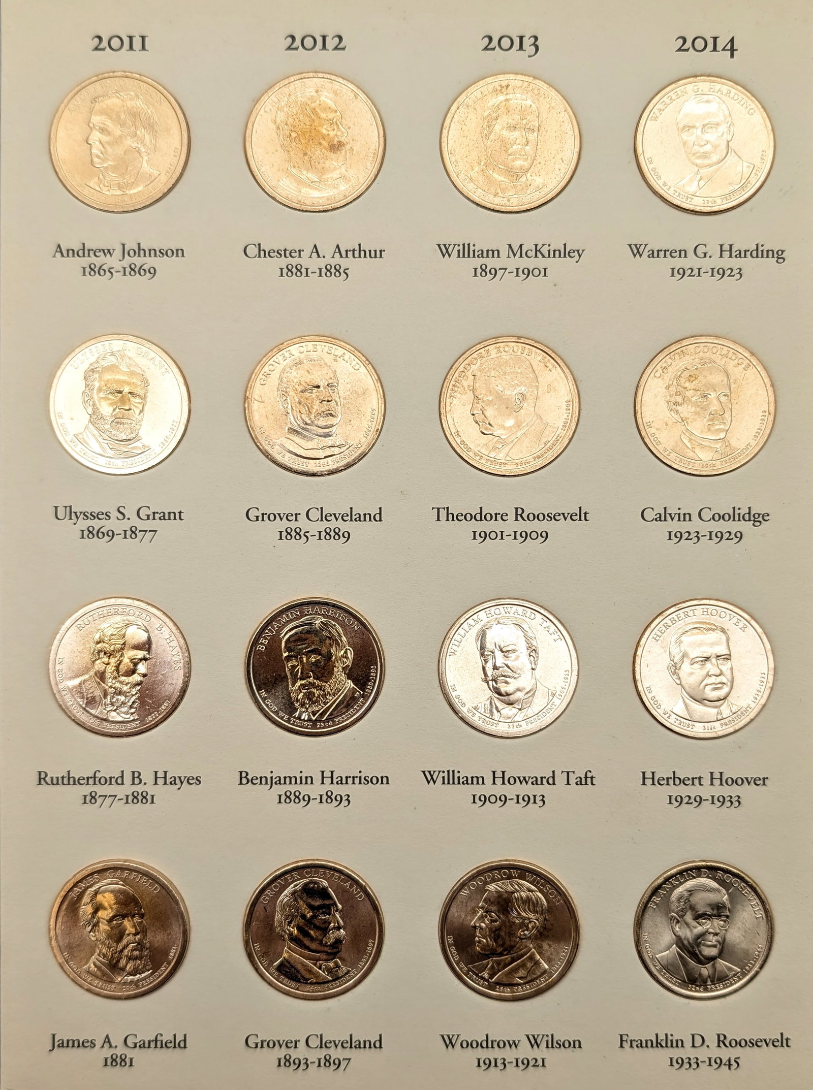Littleton Presidential Dollars 2007-2016 Coin Book w/ 39 Presidential Dollars - 4