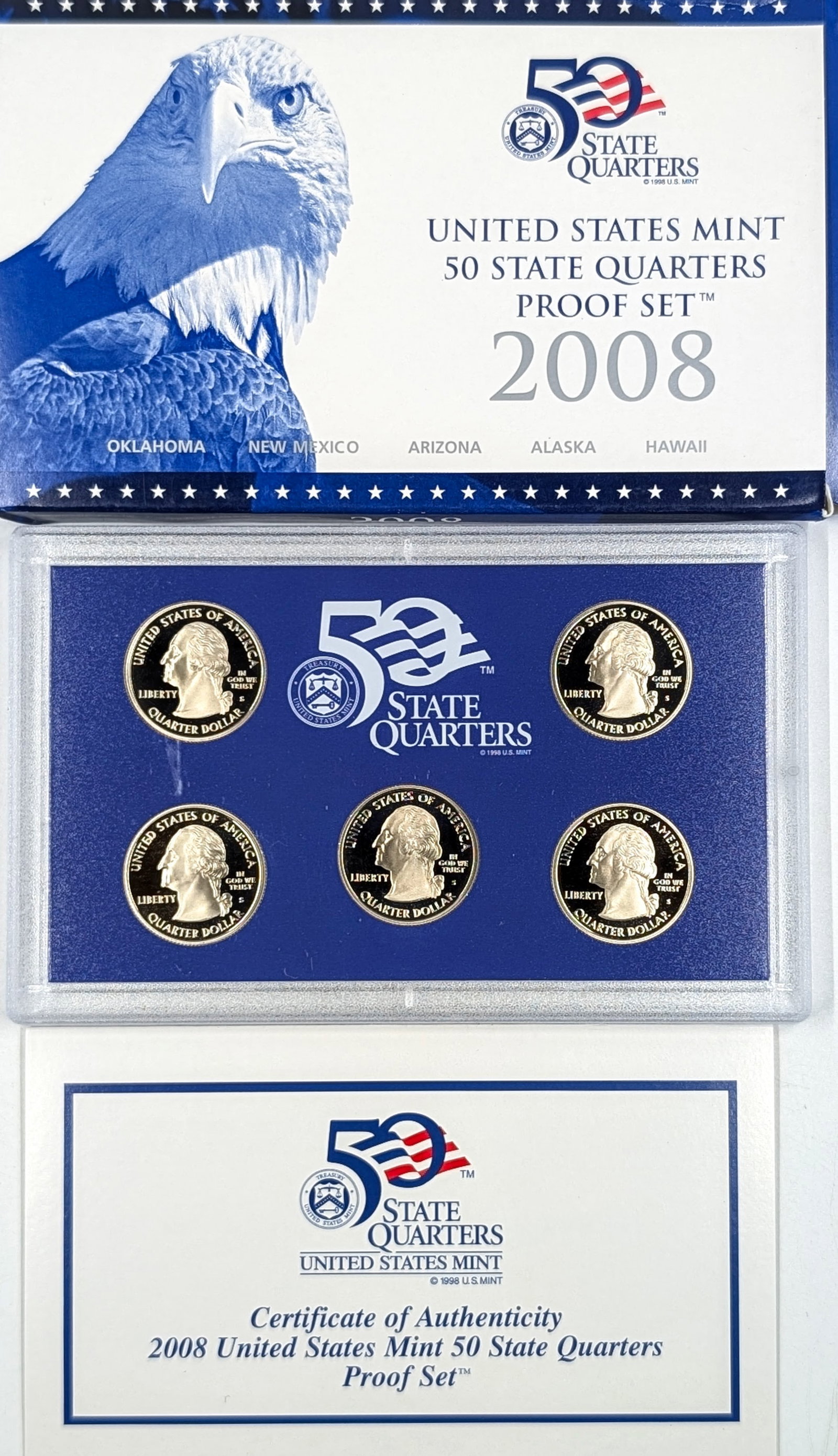 2008 US Mint 50 State Quarters Proof Set - 2