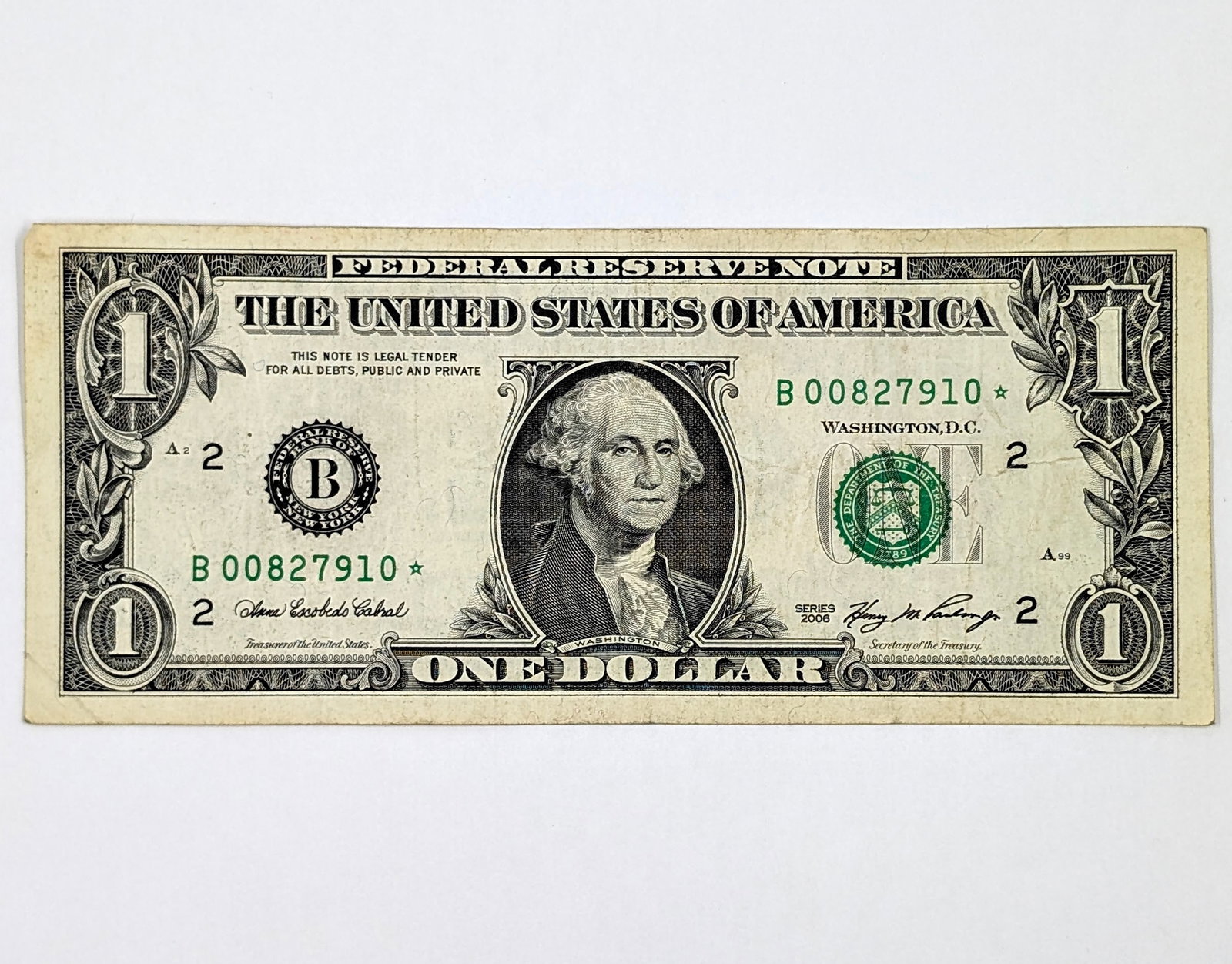 2006 $1 Note - Star Note Green Seal (1 of 2)