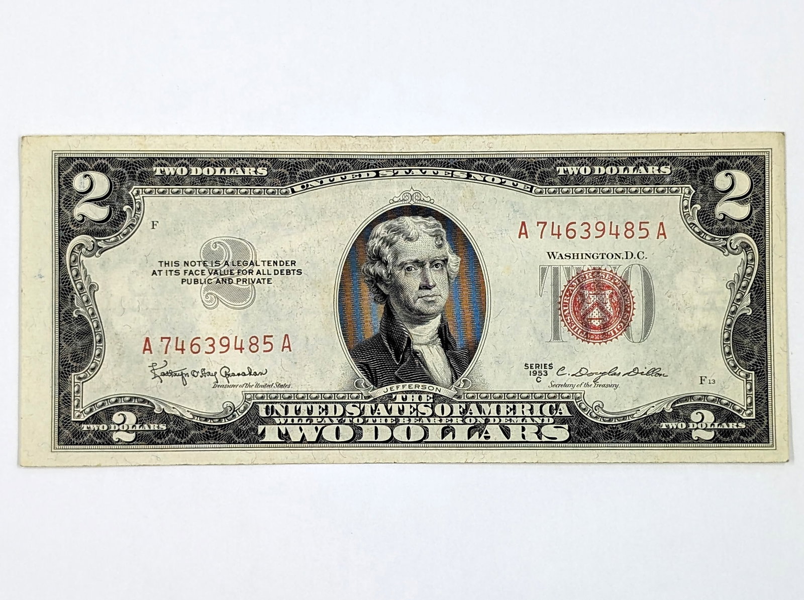 1953 C $2 Note - Red Seal (1 of 2)