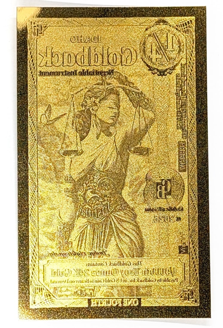 2026 1/4 Idaho Goldback 1/2000th Troy Ounce 24K Gold - 2