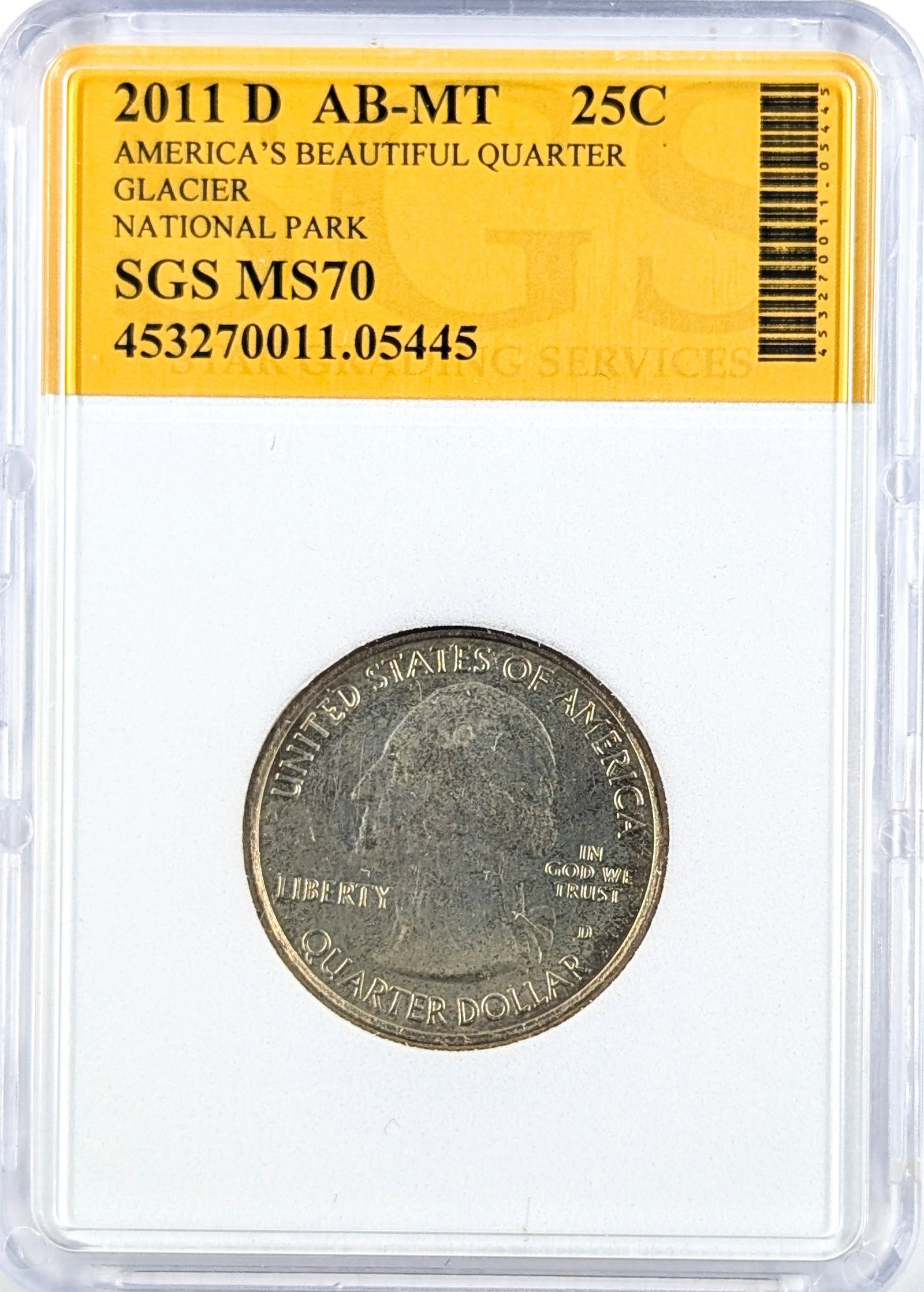 SGS 2011-D MS 70 America The Beautiful Quarter- Glacier National Park: Coin