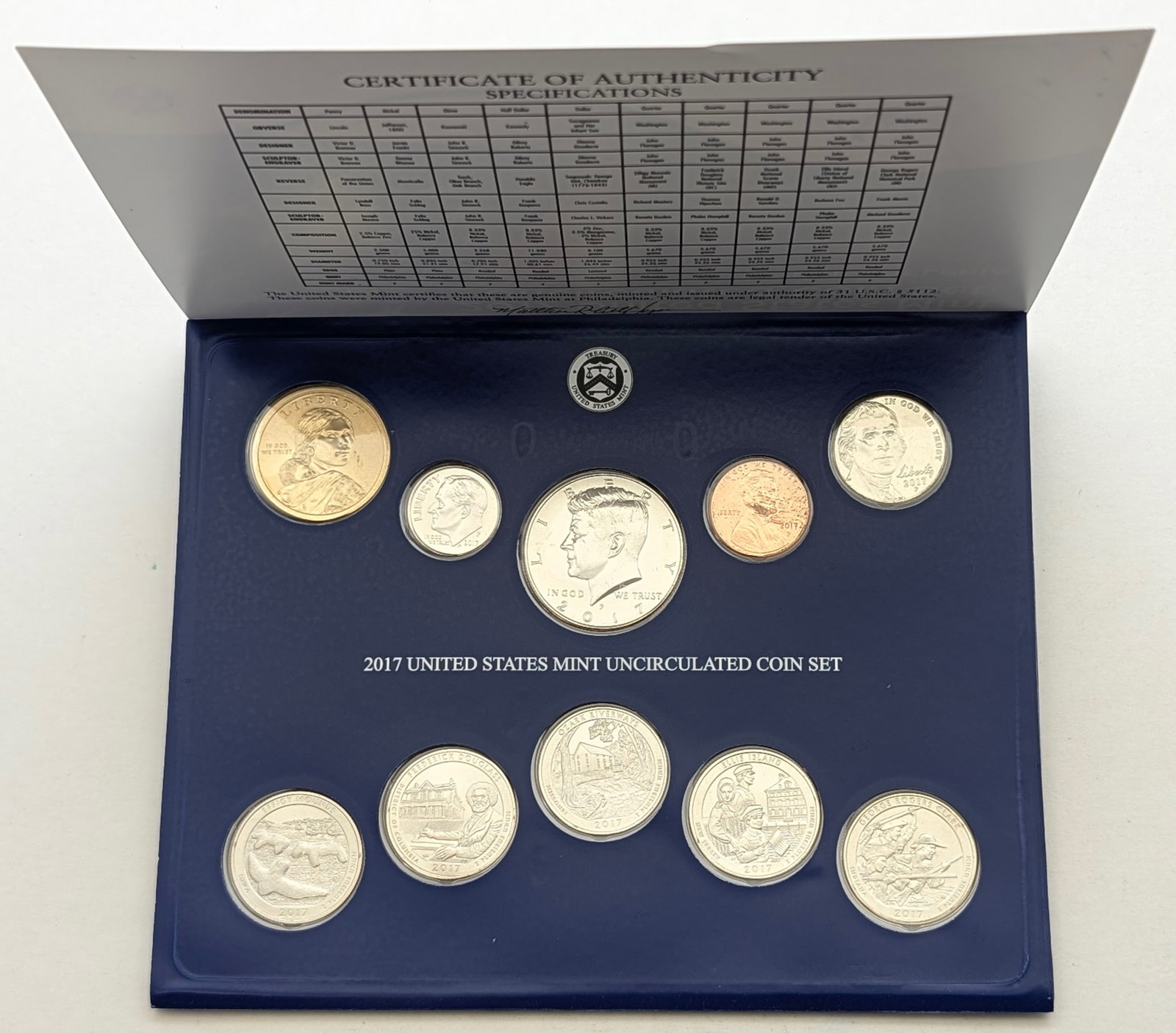 2017 P US Mint Uncirculated Coin Set: Coin