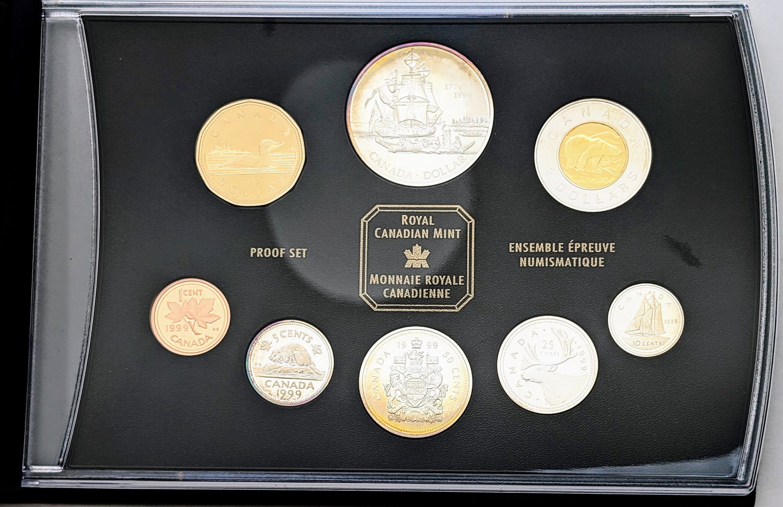 1999 Silver Royal Canadian Mint Proof Set w/ Silver Dollar, Half, Quarter, Dime & Nickel - 2