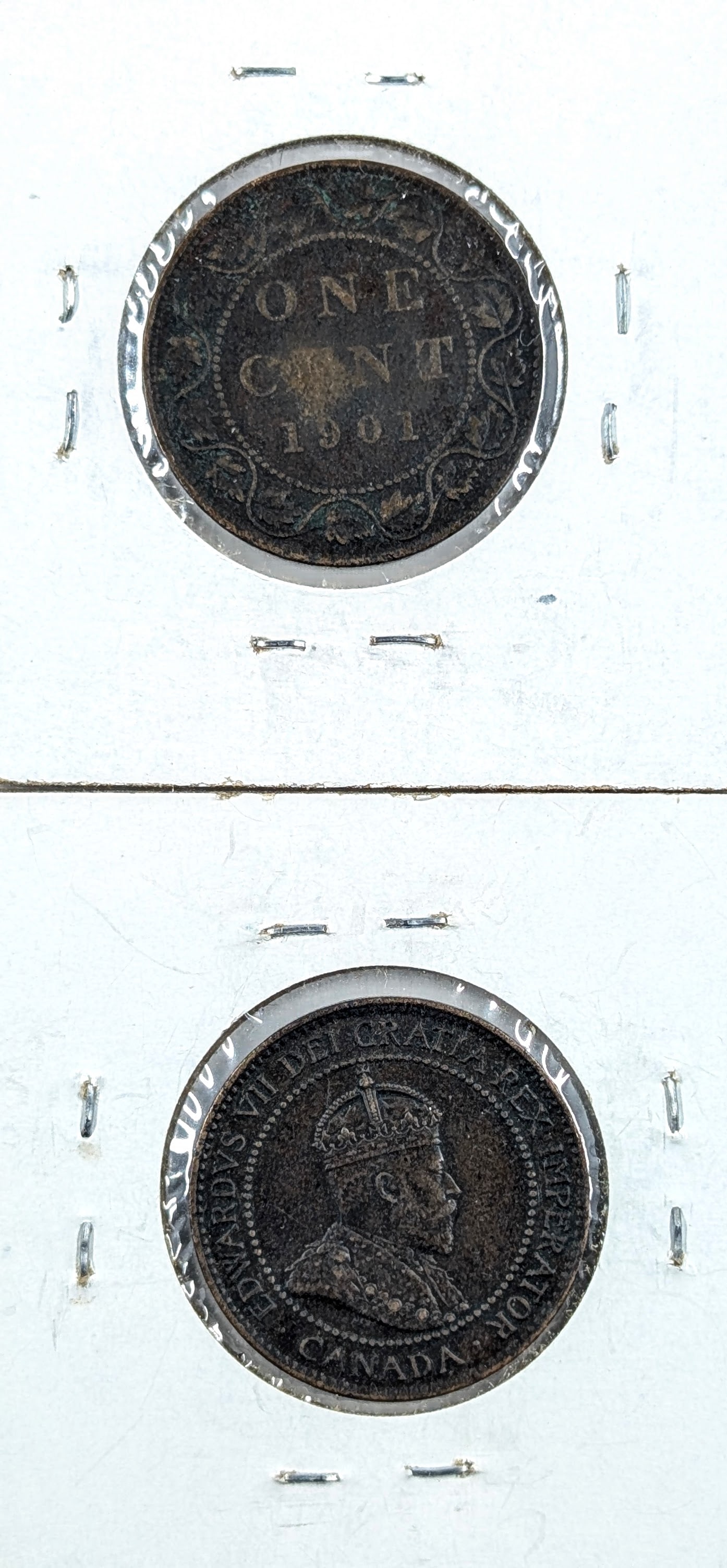 Lot of 2 Canadian Large Cents- 1901, 1902 - 2