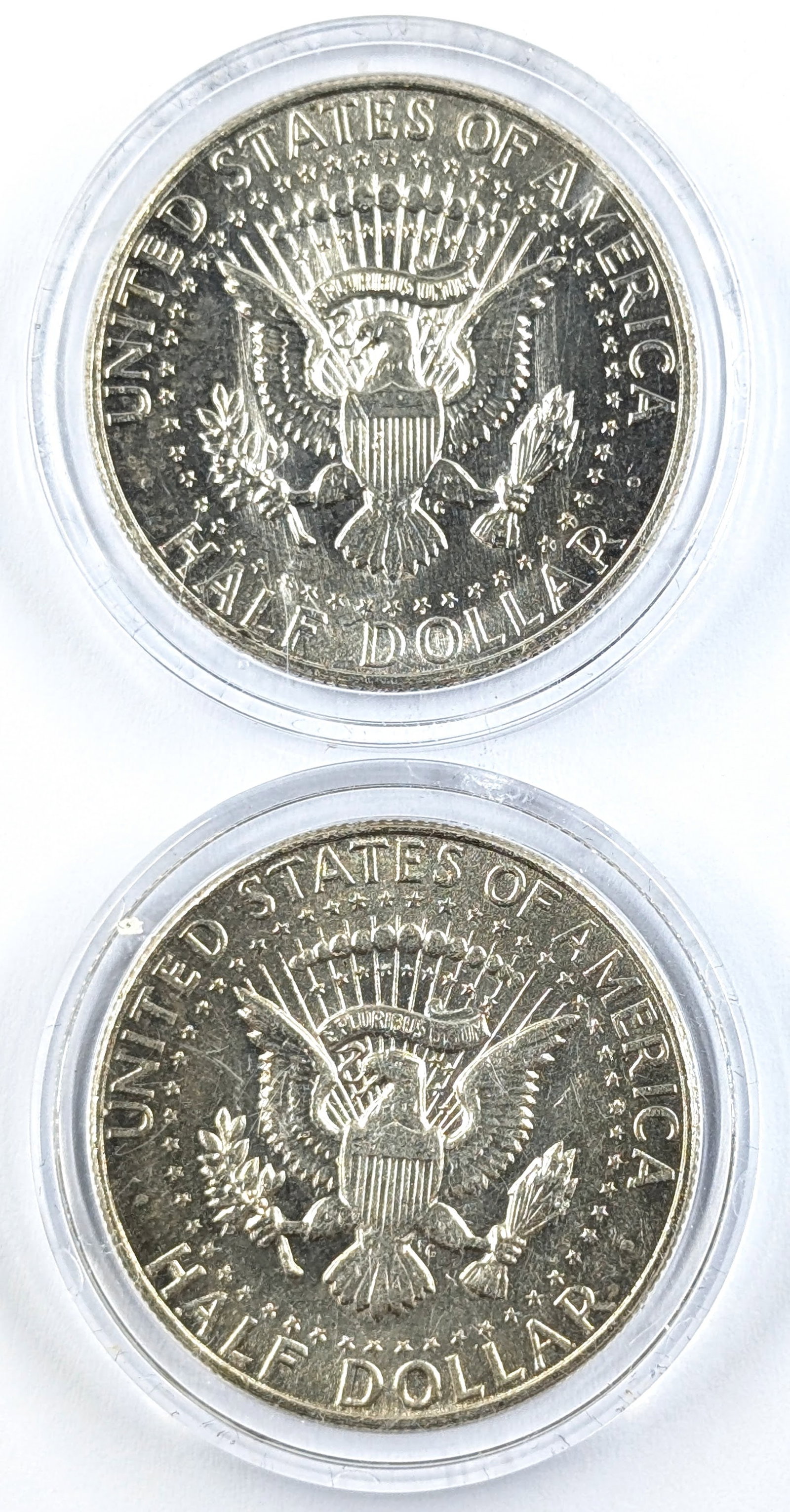 Lot of 2 Silver John F Kennedy Half Dollars - 1967, 1968-D - 2