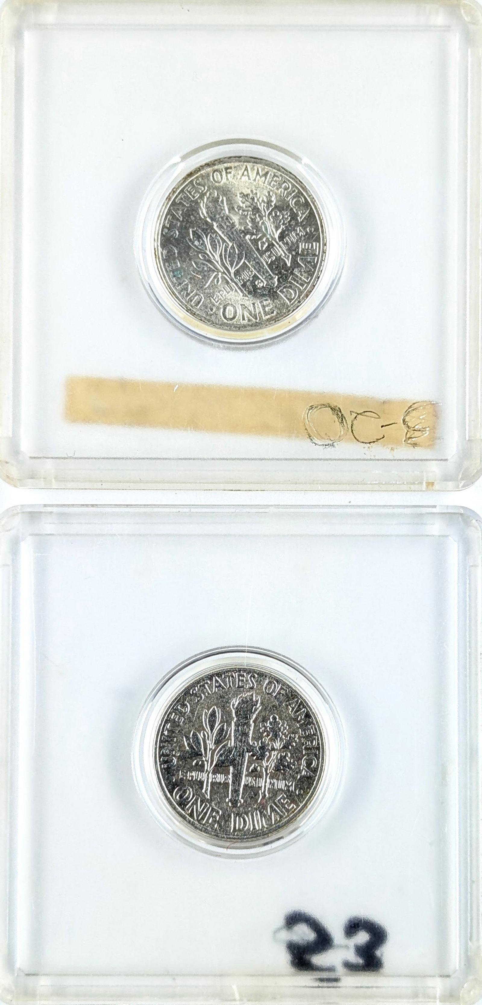 Lot of 2 Uncirculated Silver Roosevelt Dimes- 1951-S, 1953: Silver