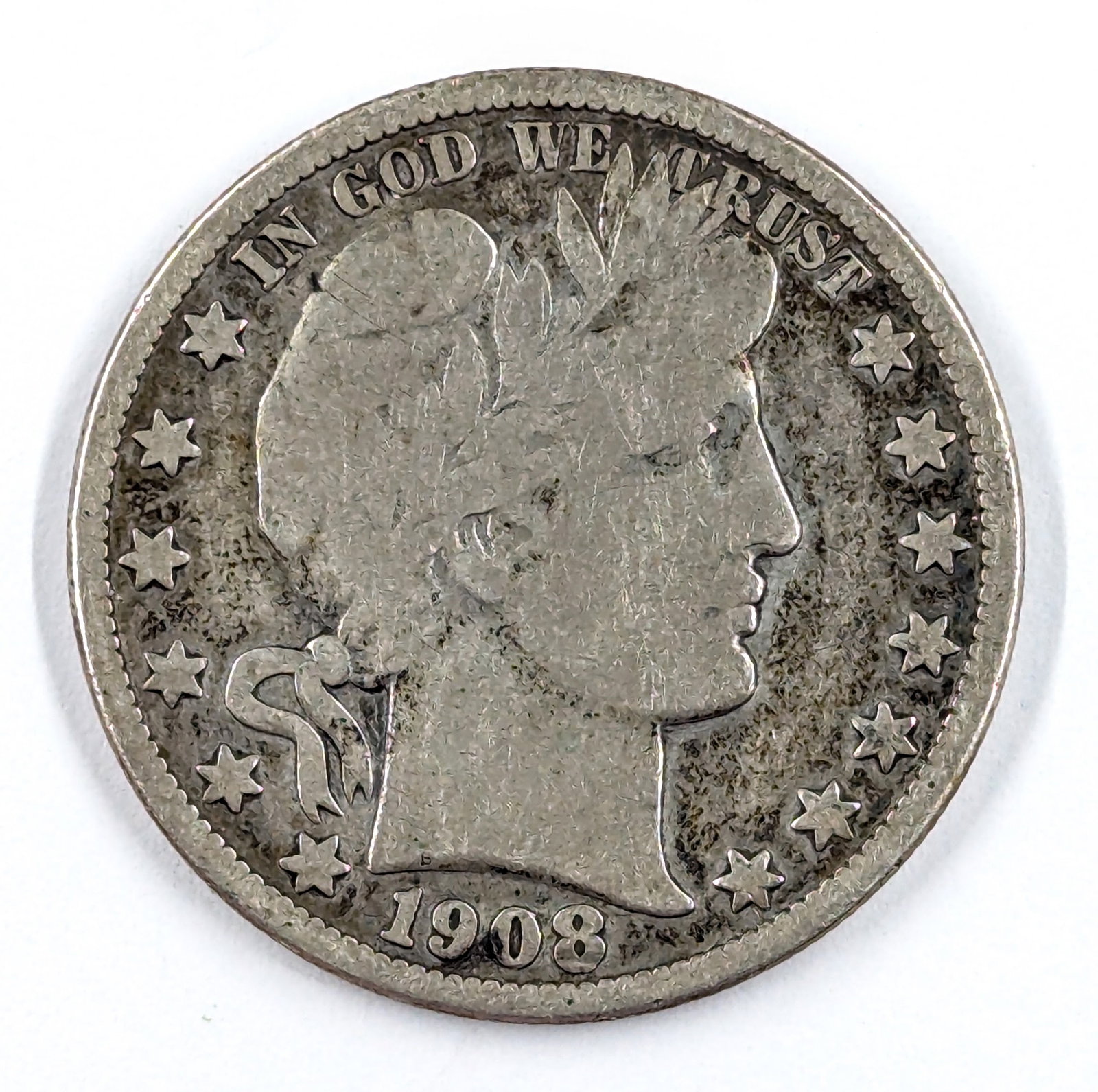1908-O Silver Barber Half Dollar: Silver