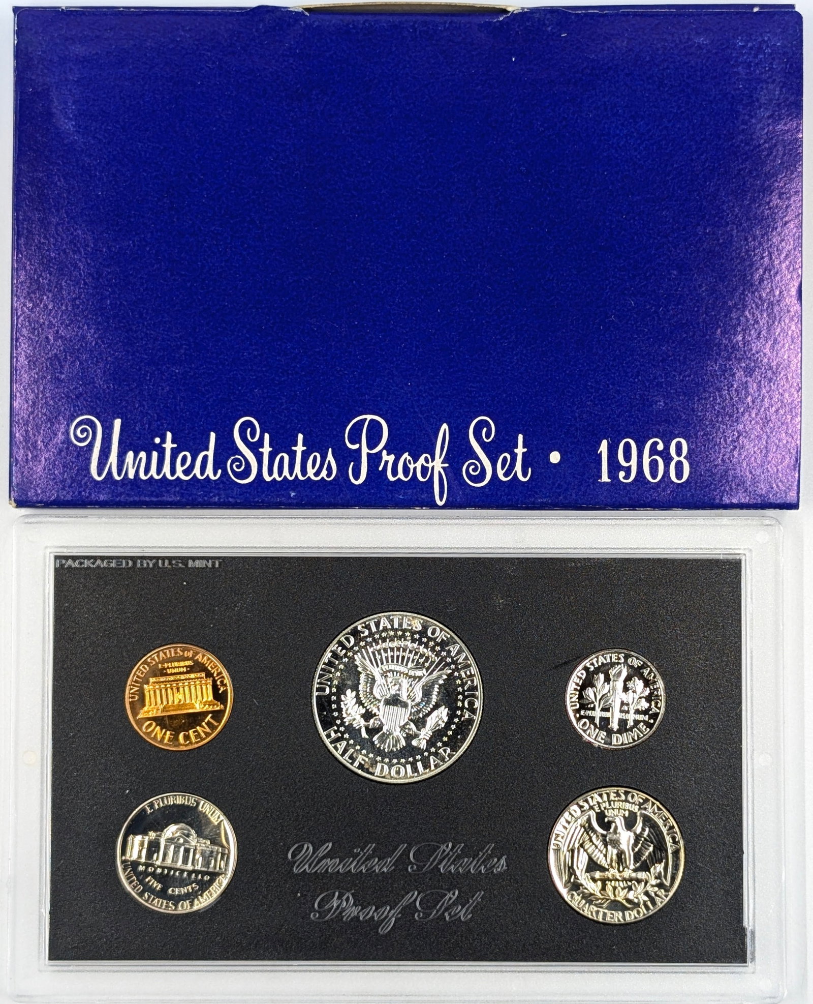 1968 US Mint Proof Set w/ Silver JFK Half - 2