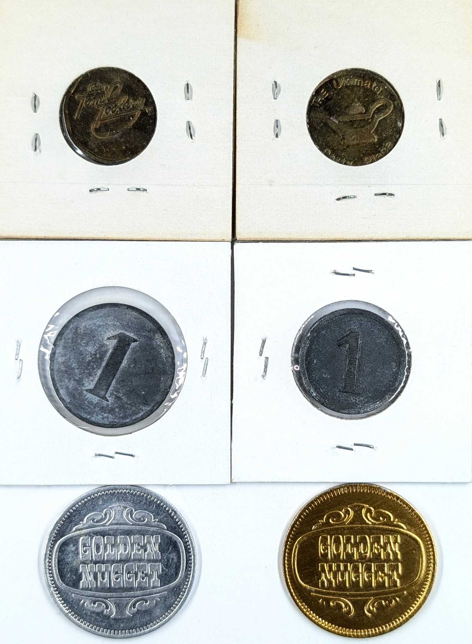 Lot of 6 Casino Tokens- Bally Token, Belgium Casino De Namur/Kursaal, Golden Nugget - 2