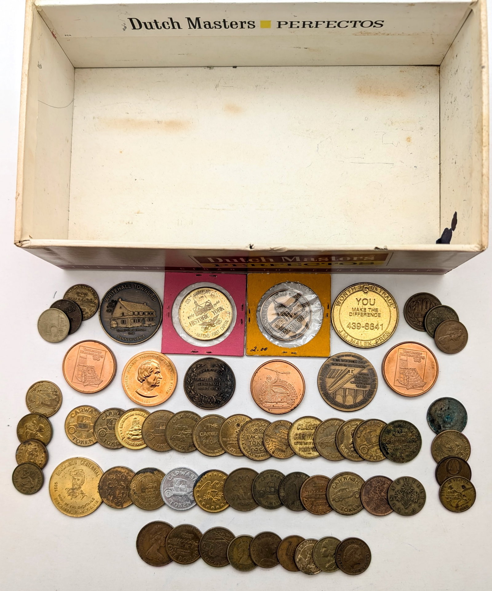 Large Lot of Casino and Car Wash Tokens: *Box included*