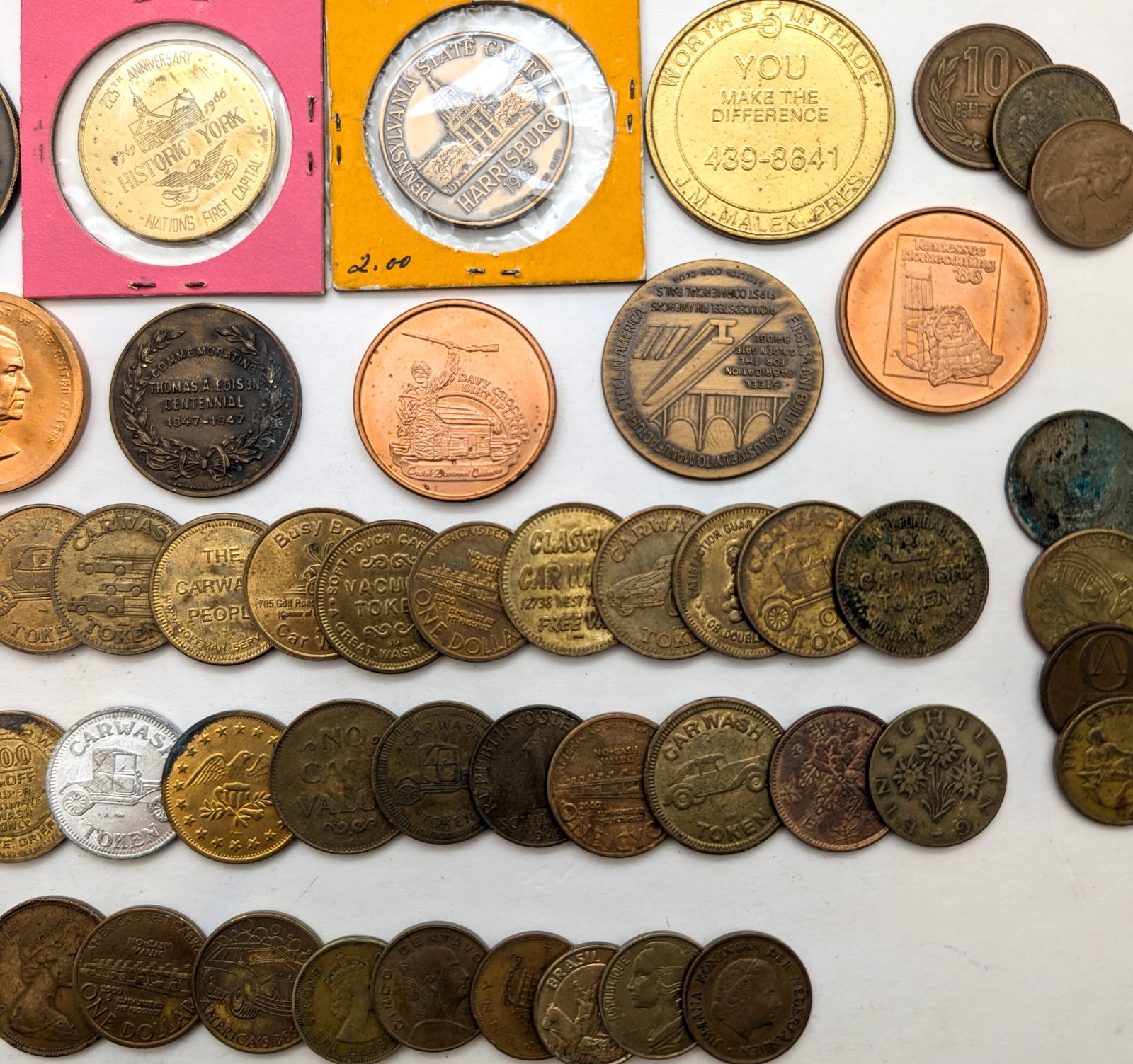 Large Lot of Casino and Car Wash Tokens - 3