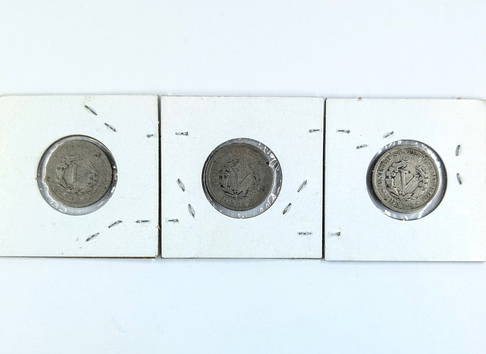Lot of 3 Liberty V Nickels- 1897, 1905, 1906 - 2