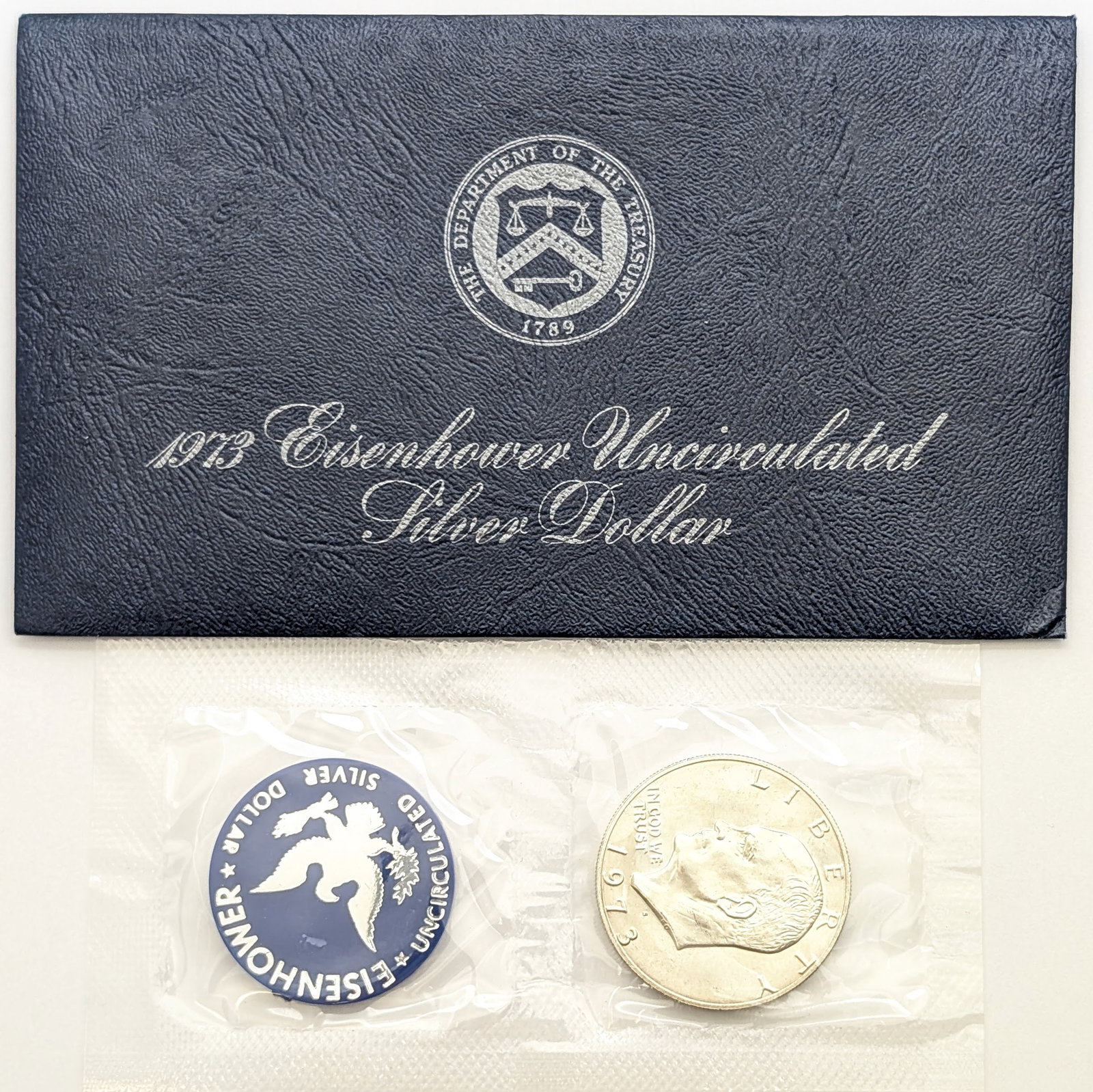 1973-S Eisenhower " Ike" Uncirculated Silver Dollar: Silver
