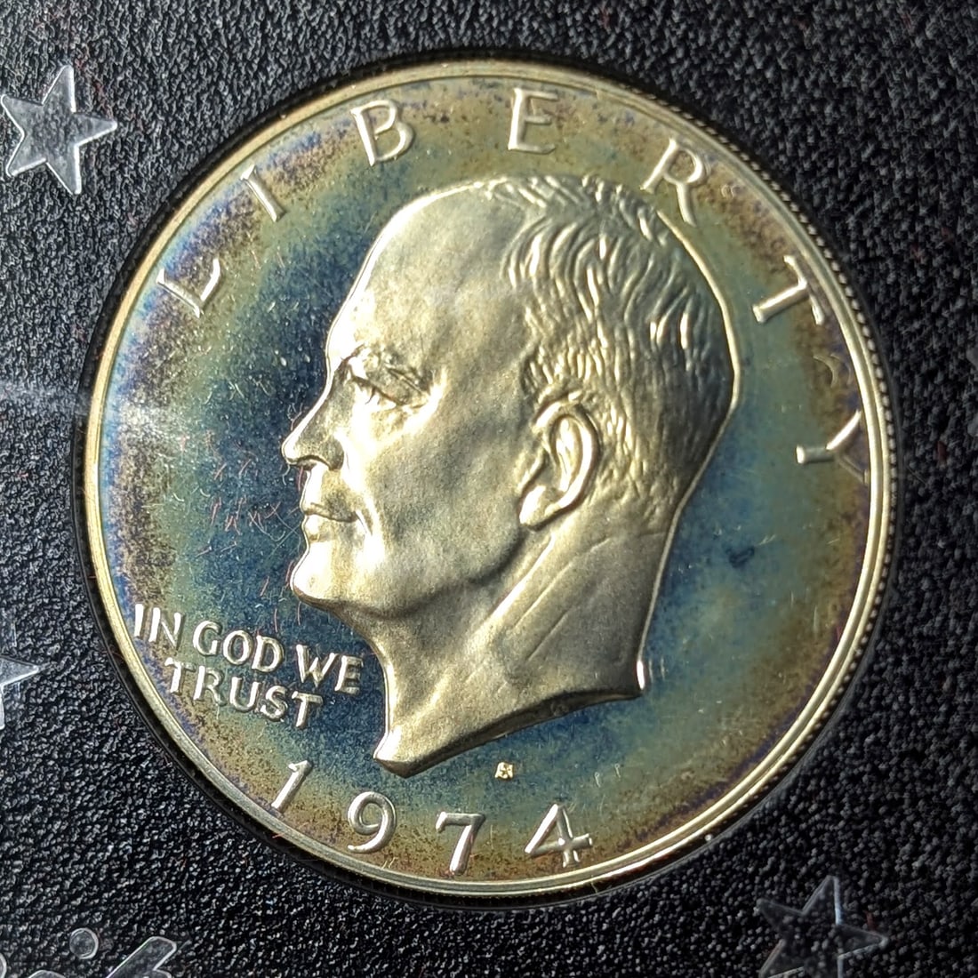 1974-S Eisenhower " Ike" Proof Silver Dollar- Beautifully Toned - 3