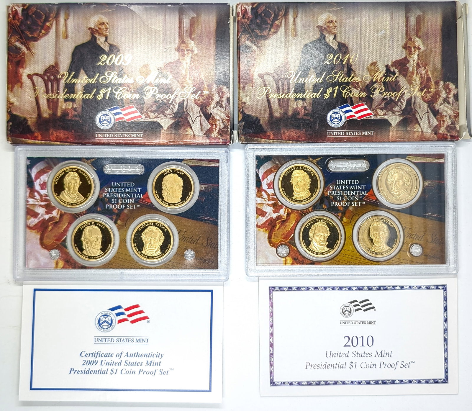 Lot fo 2 US Mint Presidential $1 Coin Proof Sets- 2009, 2010 (1 of 2)