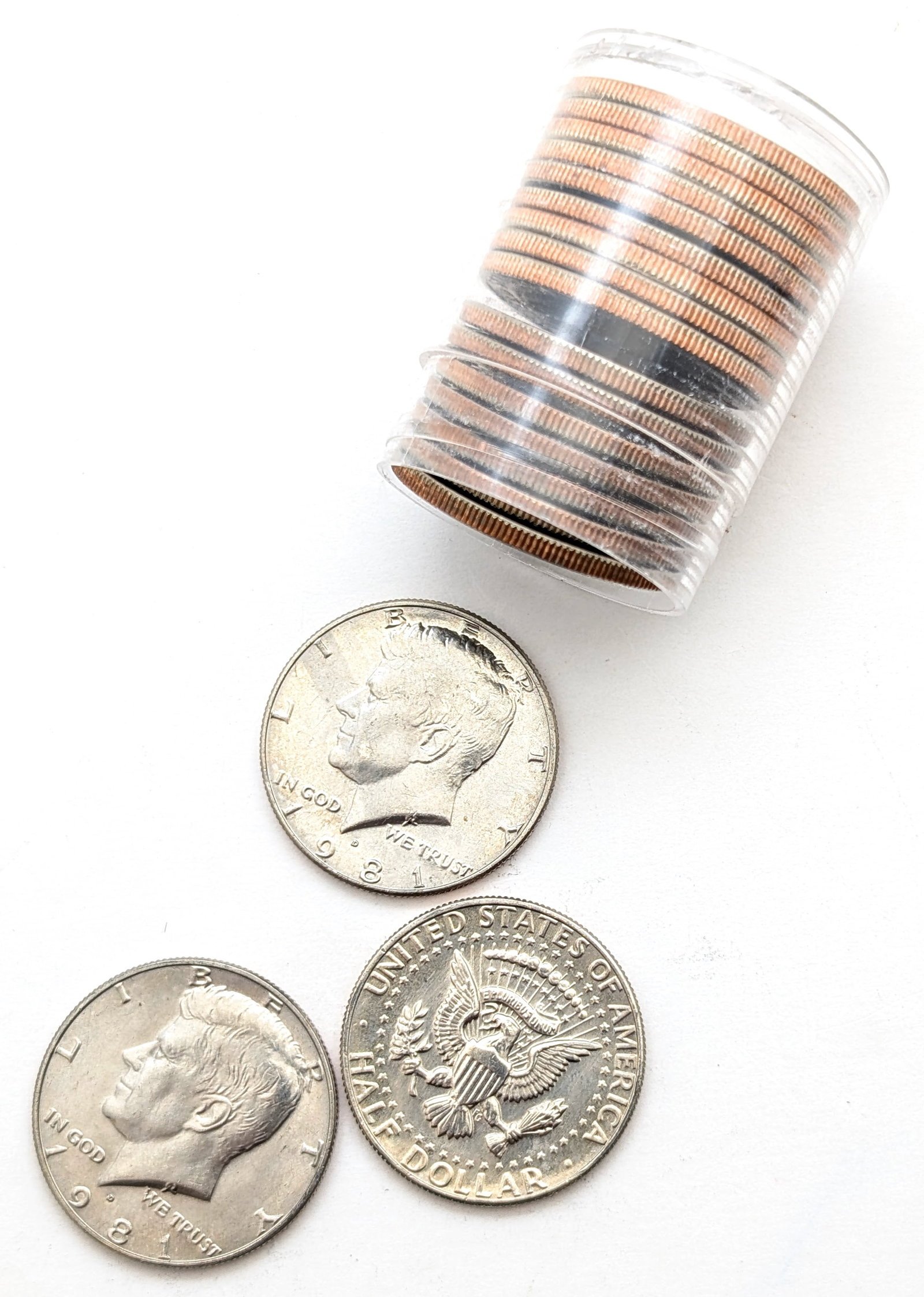 Tube of 20 1981 John F. Kennedy Half Dollars- Uncirculated: Coin