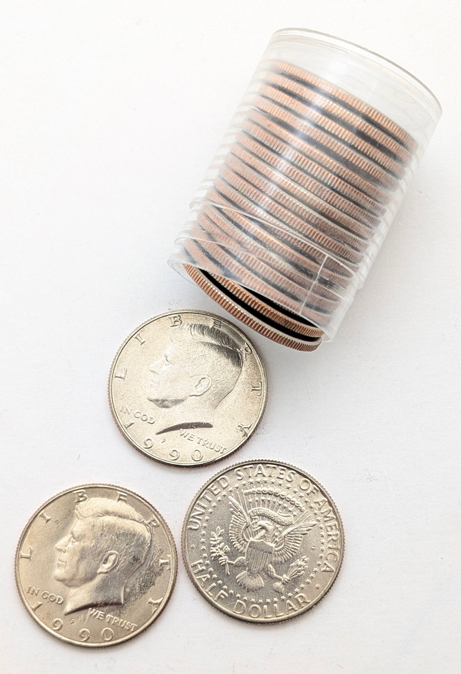 Tub of 20 1990 John F. Kennedy Half Dollars- Uncirculated: Coin