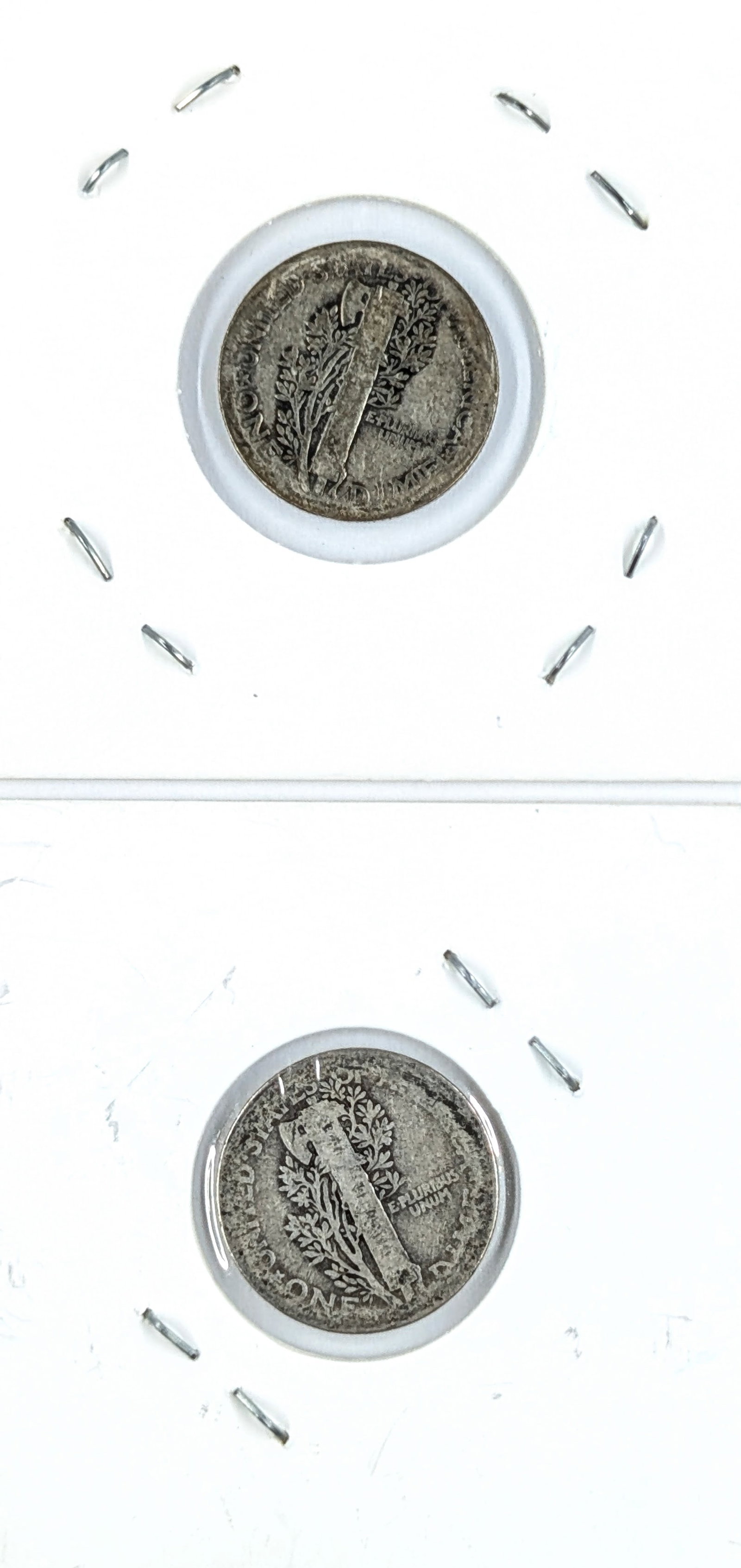 Lot of 2 Silver Mercury Dimes- 1920, 1923 - 2