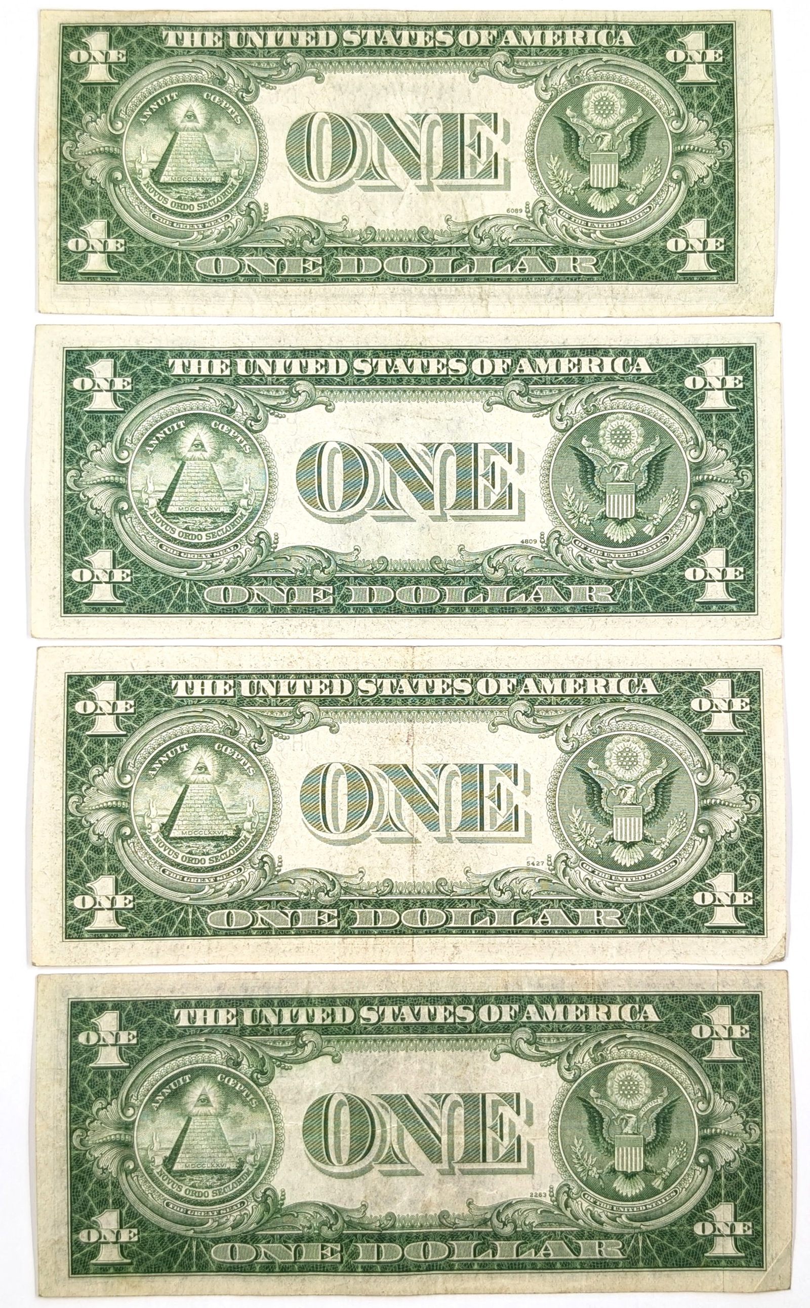 Lot of 4 1935 $1 Notes - Silver Certificates - 2