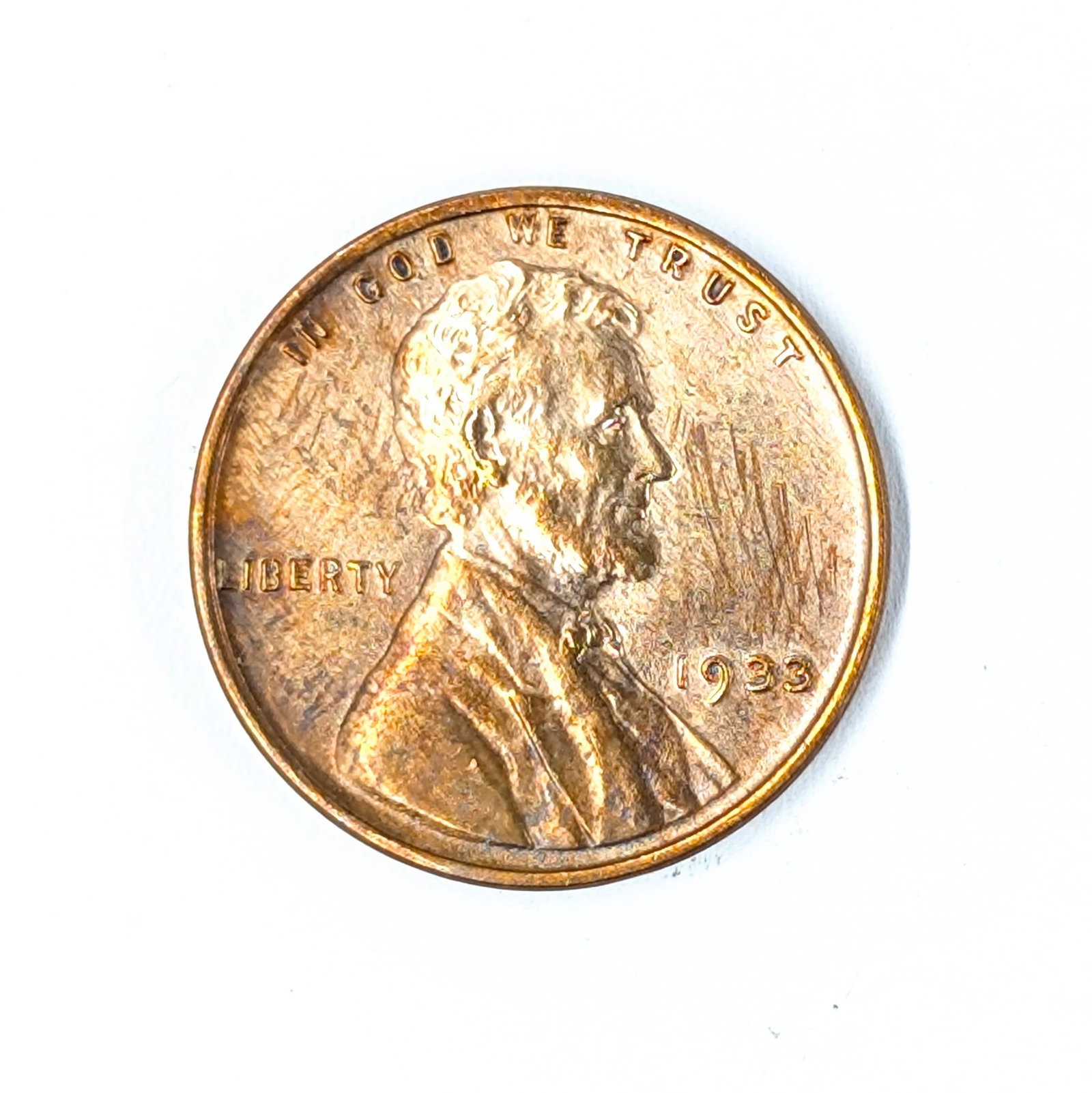 1933 Wheat Cent - Toned - 2