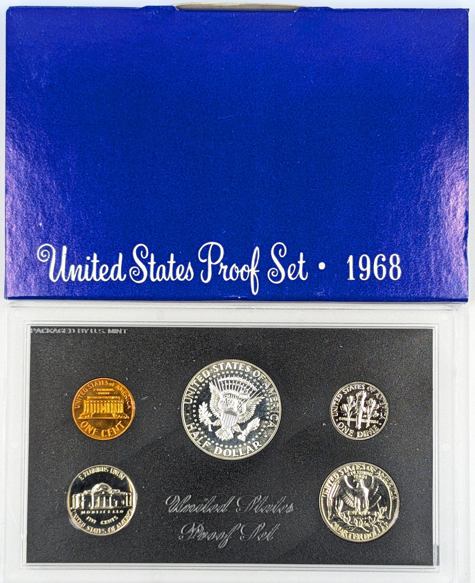 1968 US Mint Proof Set w/ Silver JFK Half - 2