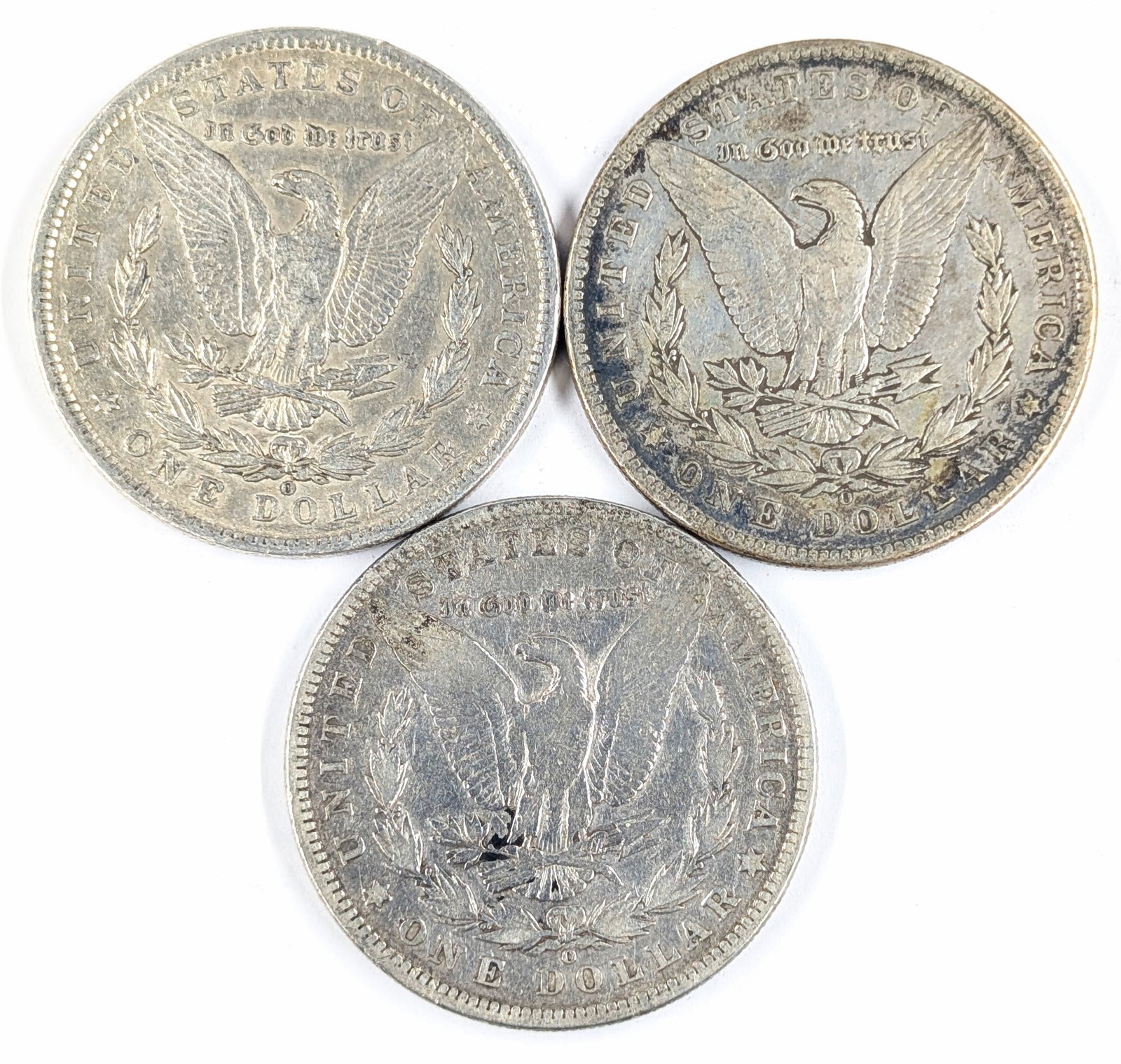 Lot of 3 Morgan Silver Dollars - 1900-O, 1901-O (2) - 2