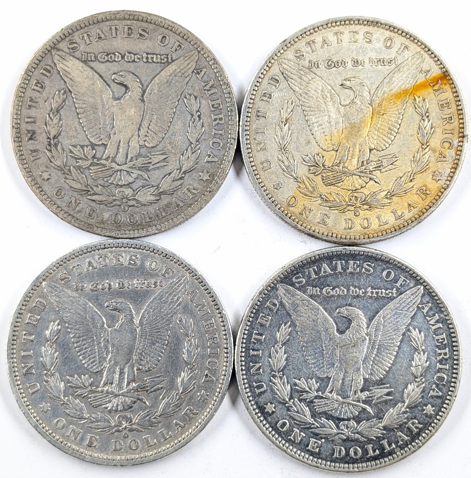 Lot of 4 Morgan Silver Dollars - 1890-1898 - 2