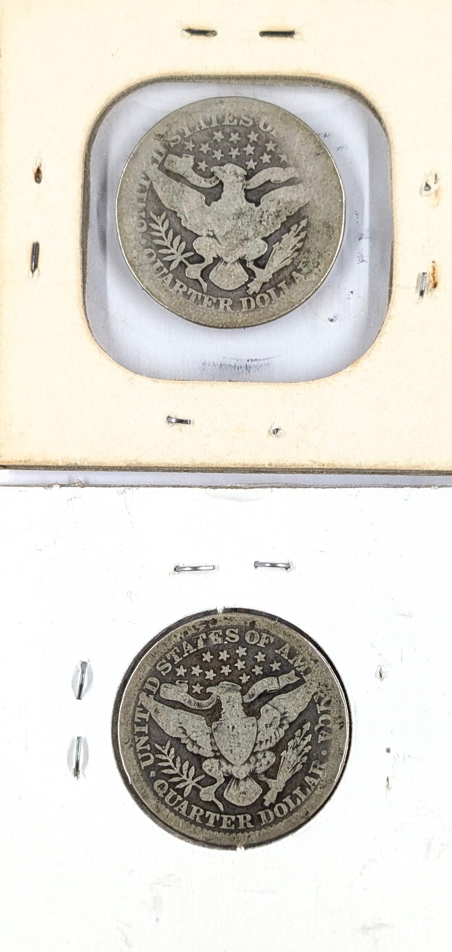 Lot of 2 Silver Barber Quarters - 1901, 1902 - 2