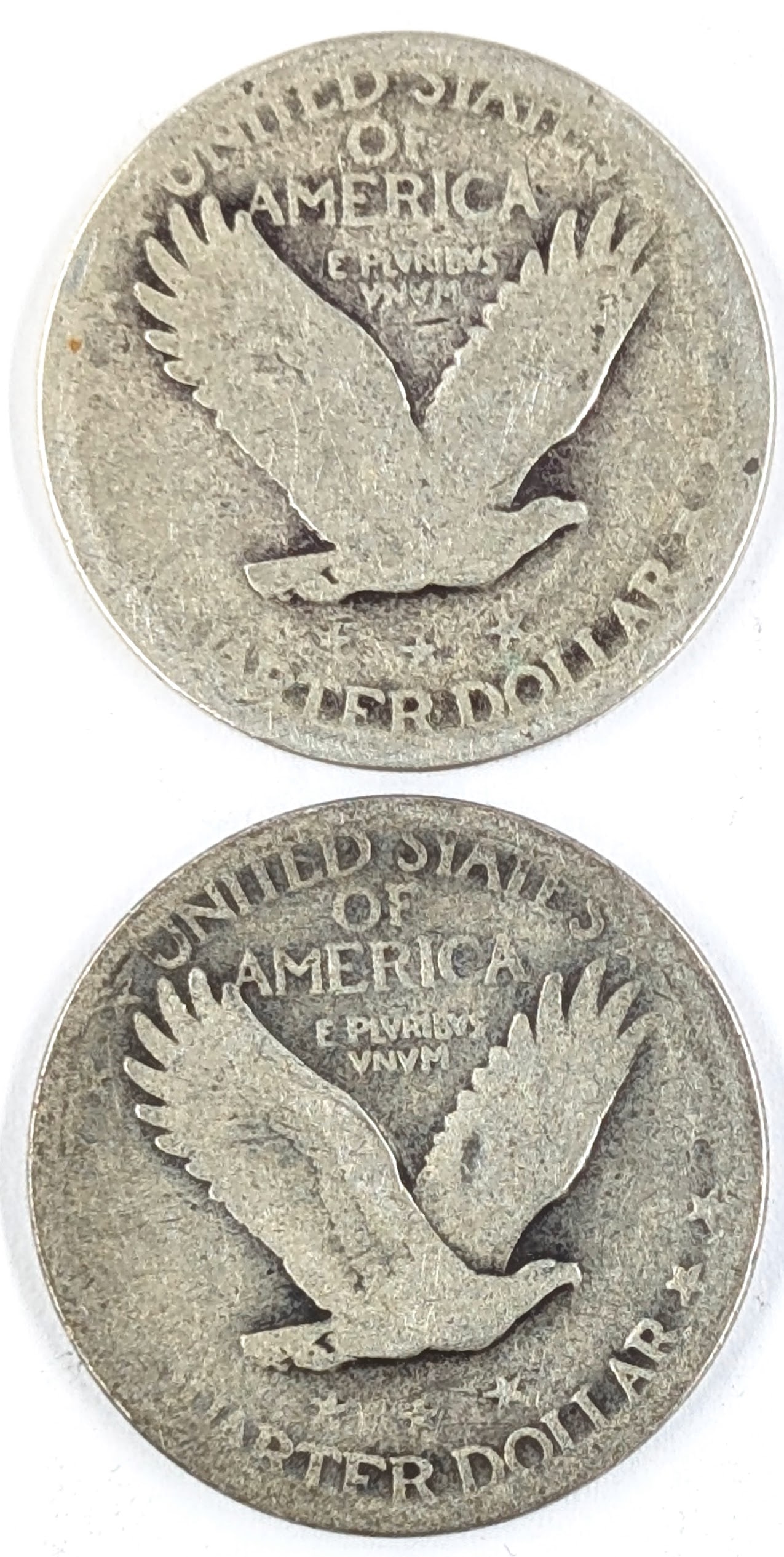 Lot of 2 Silver Standing Liberty Quarters - 1928, 1929 - 2