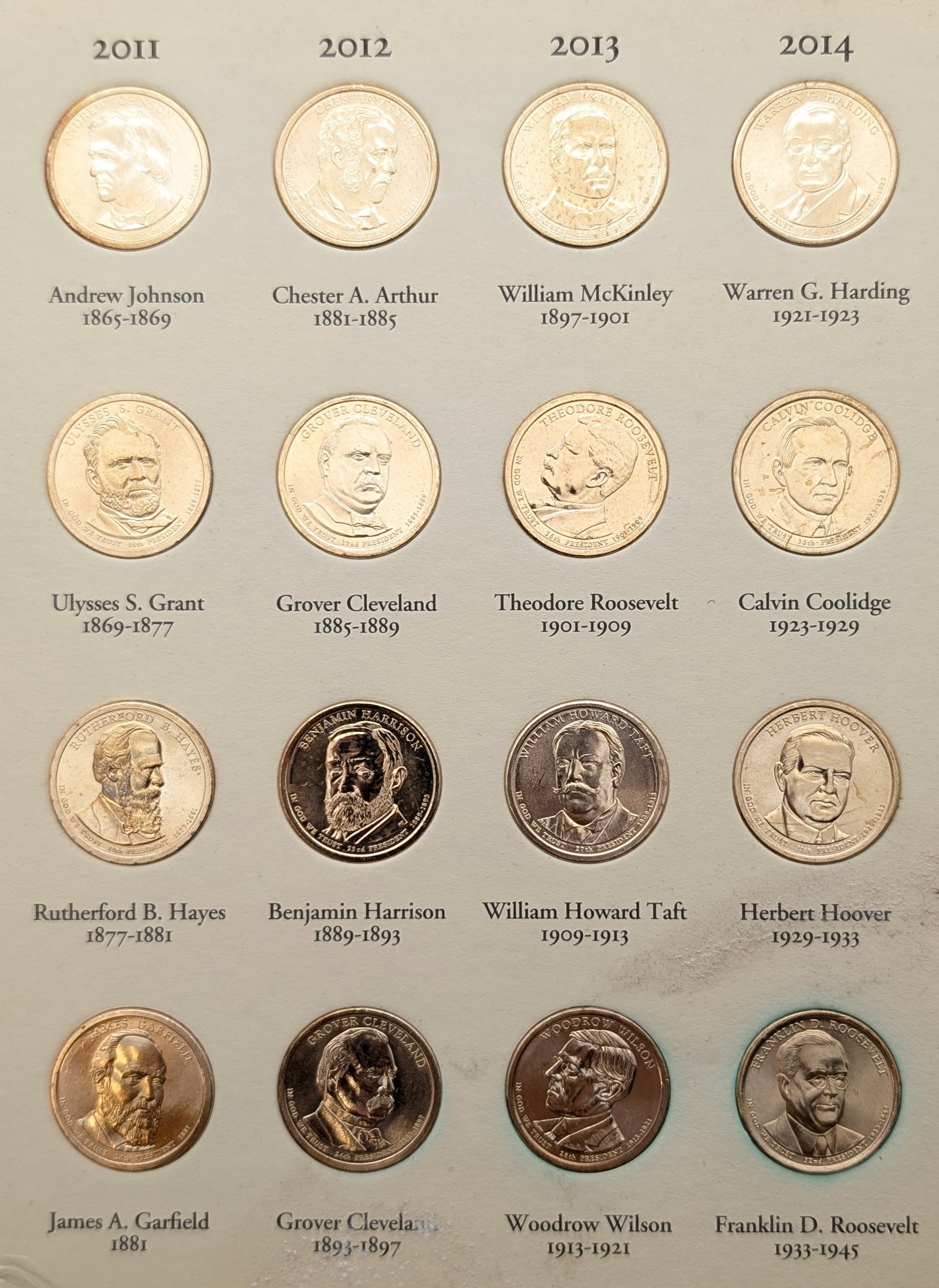 Littleton Presidential Dollars 2007-2020 Book w/ 45 Coins - 4
