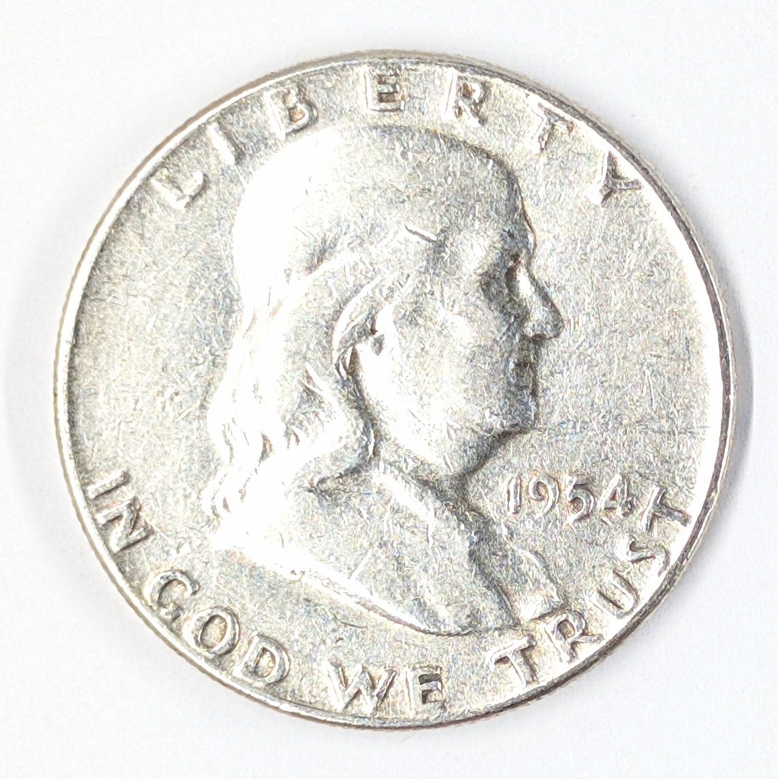 1954 Silver Franklin Half Dollar - Toned - 2