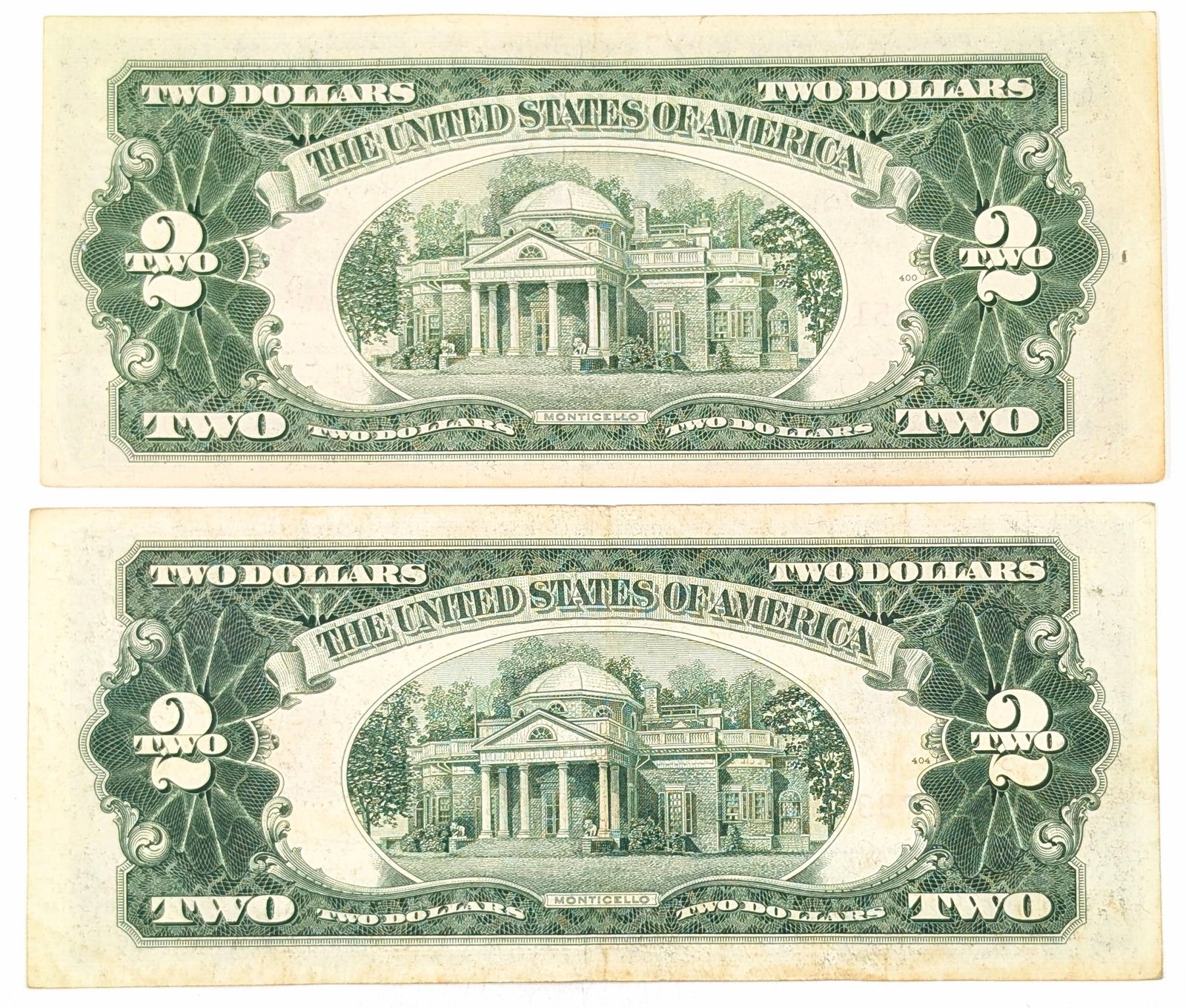 Lot of 2 - 1953/1953-C $2 Notes - Red Seals - 2