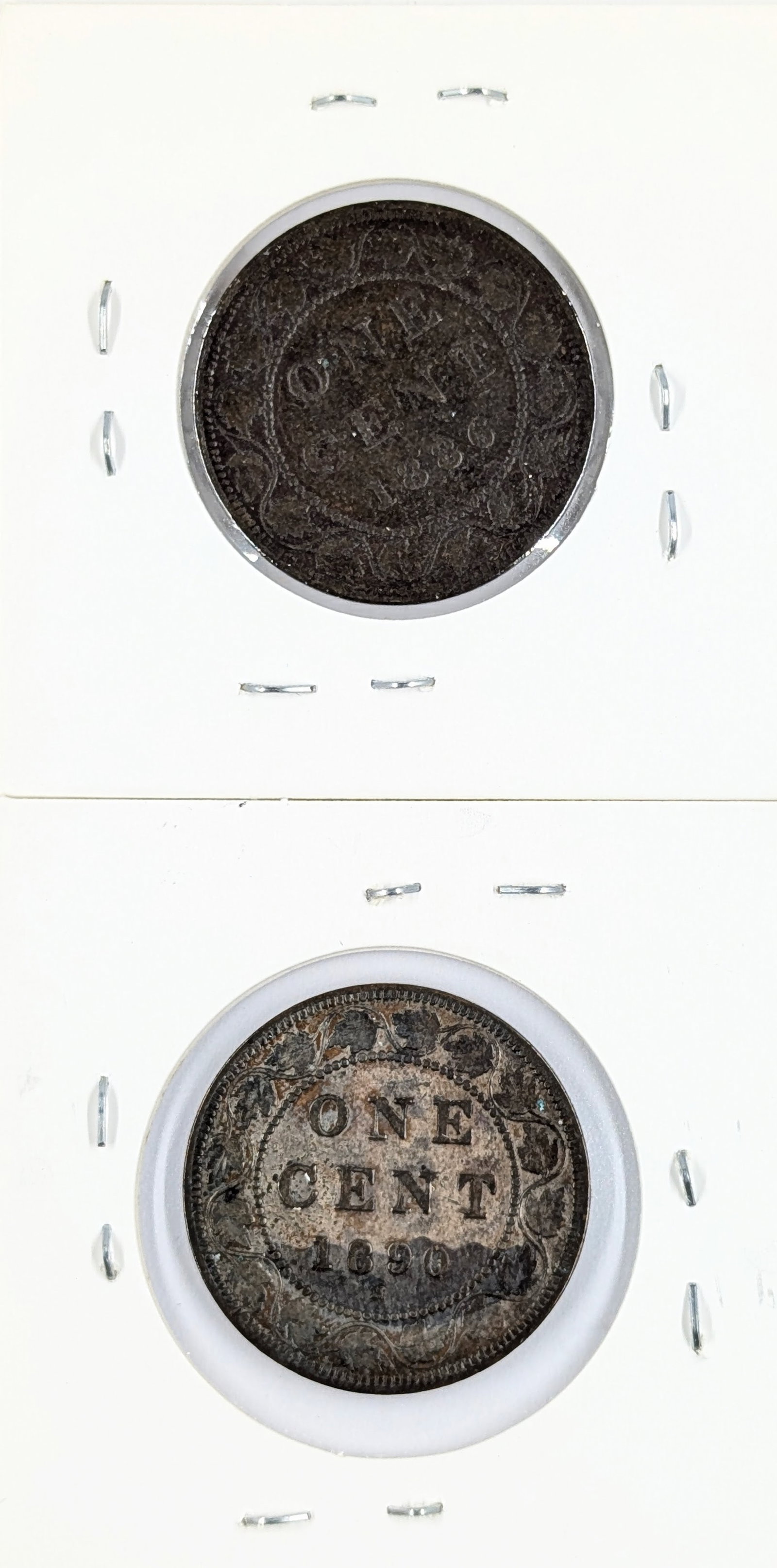 Lot of 2 Canadian Cents - 1888, 1890 - 2