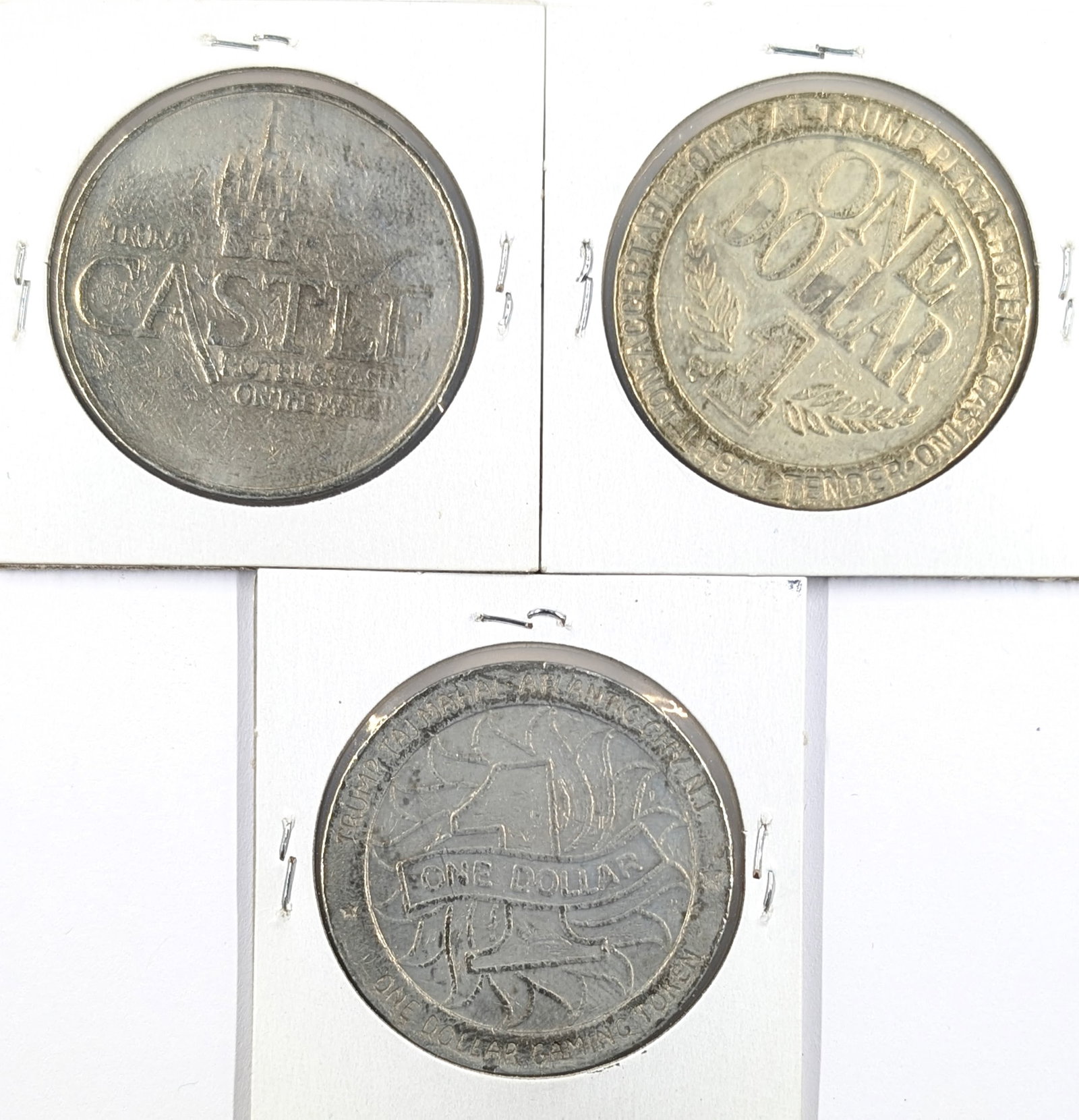 Lot of 3 Casino Tokens - Taj Mahal, Trump Plaza, Trump Castle - 2