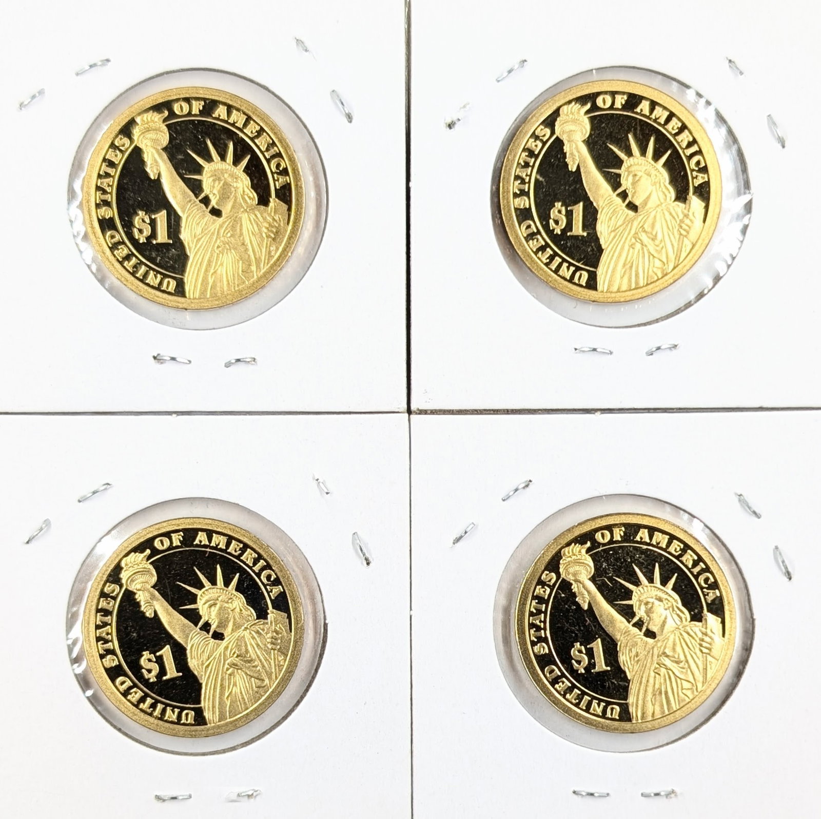 Lot of 4 Proof 2009-S Presidential Dollars - Harrison, Tyler, Polk, Taylor - 2