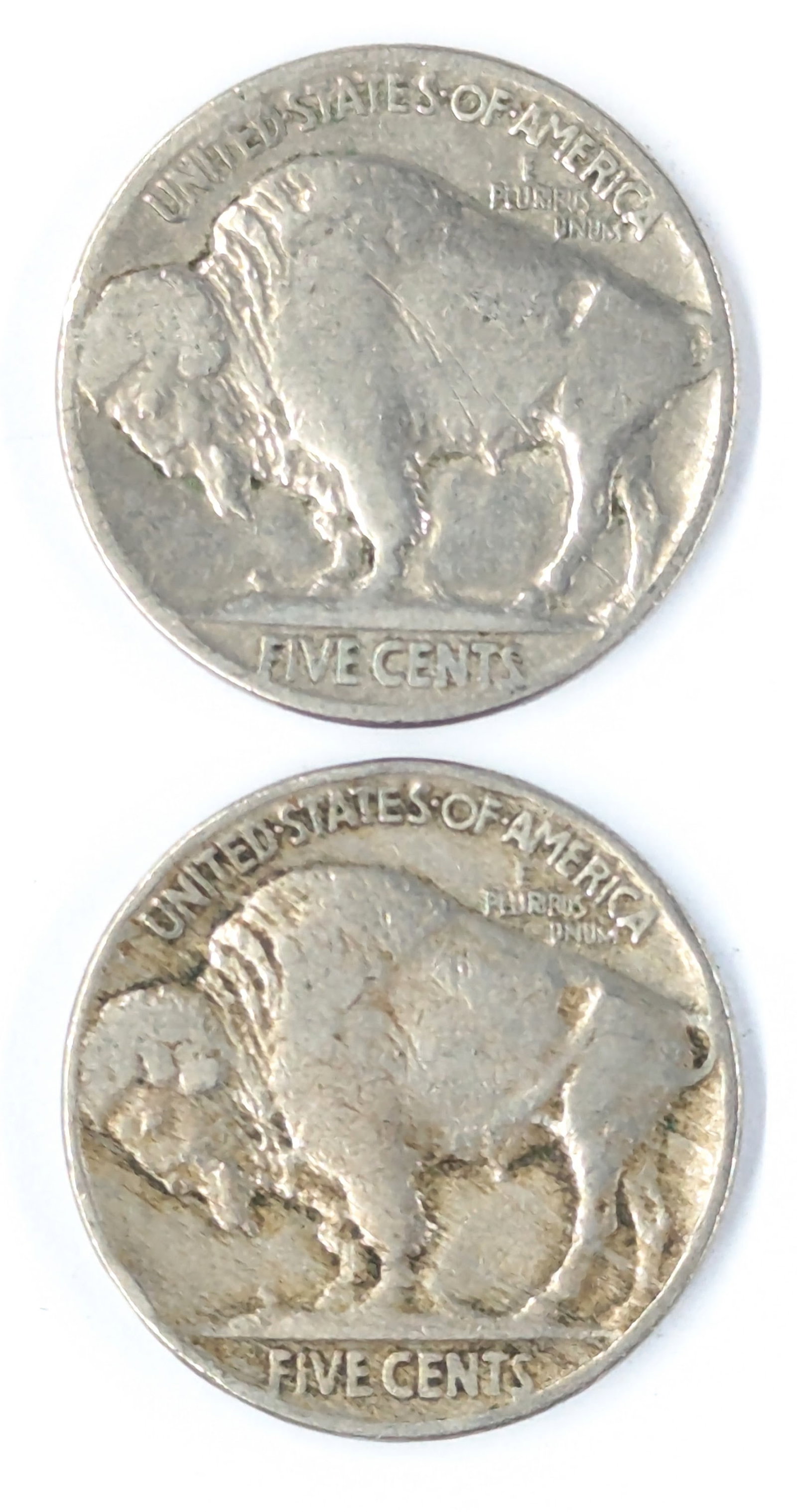 Lot of 2 Buffalo Head Nickels - 1929, 1930 - 2
