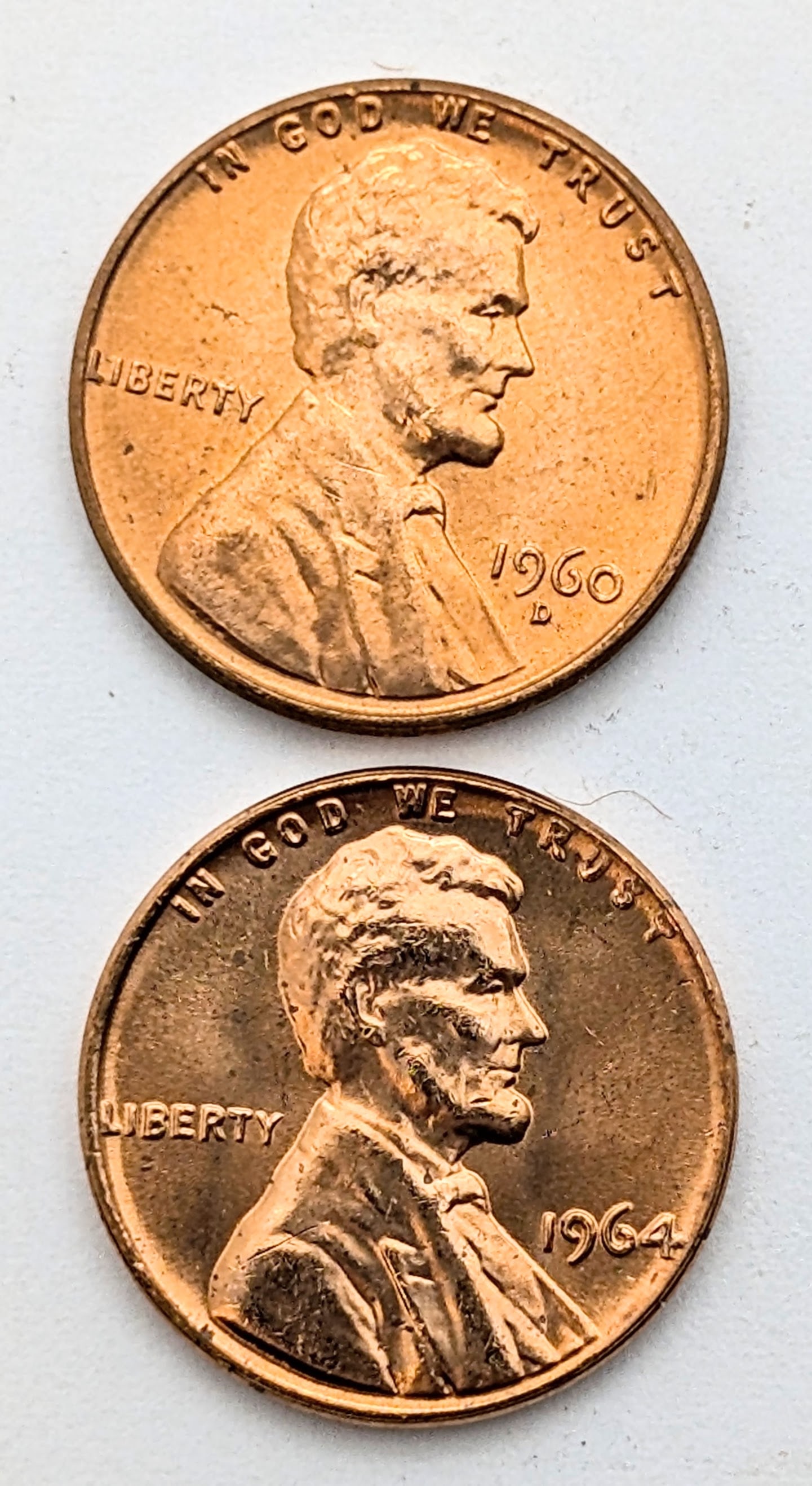 Lot of 2 Tubes of 50 (each) Uncirculated Lincoln Cents - 1960-D, 1964 - 2