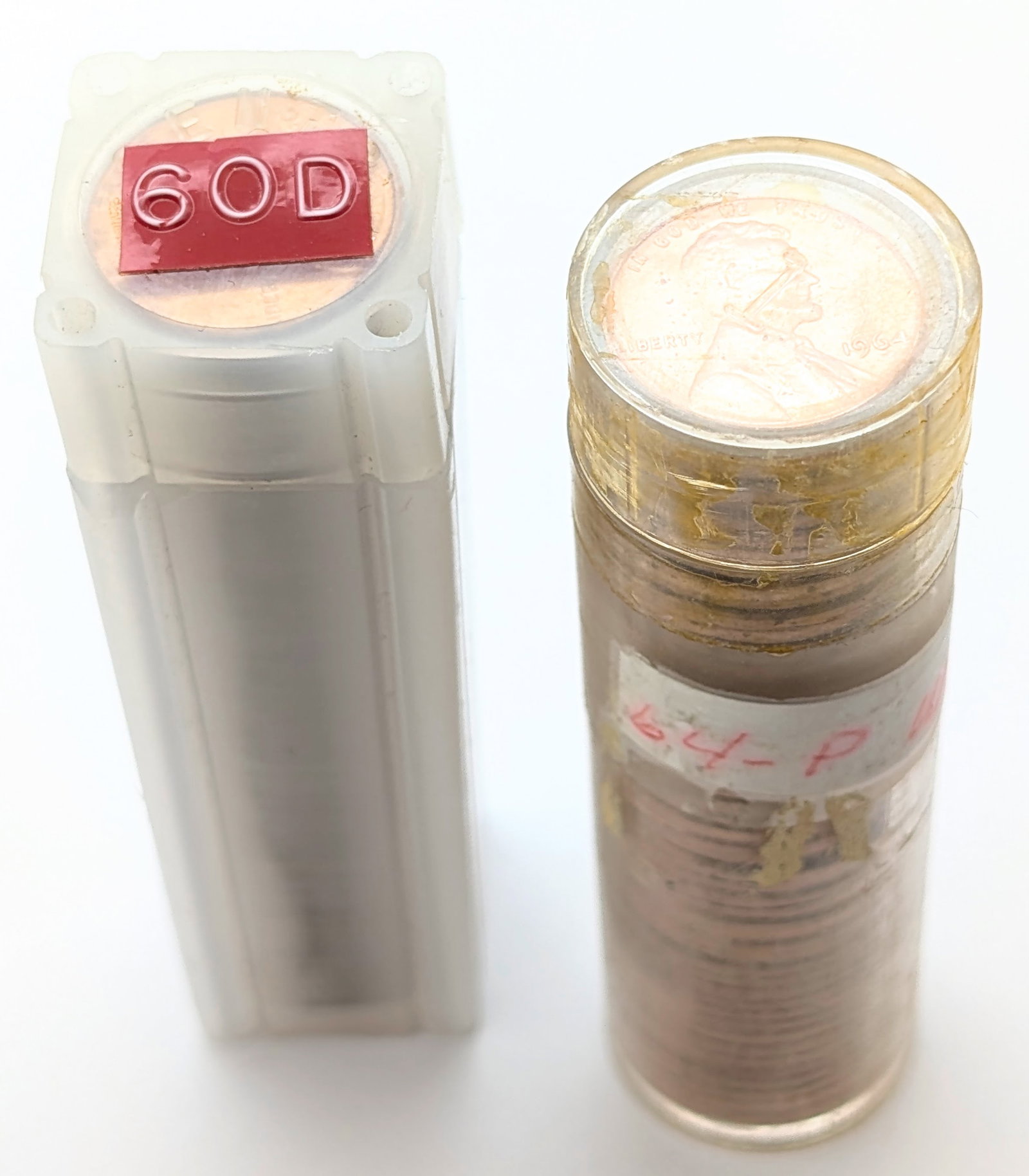 Lot of 2 Tubes of 50 (each) Uncirculated Lincoln Cents - 1960-D, 1964 - 4