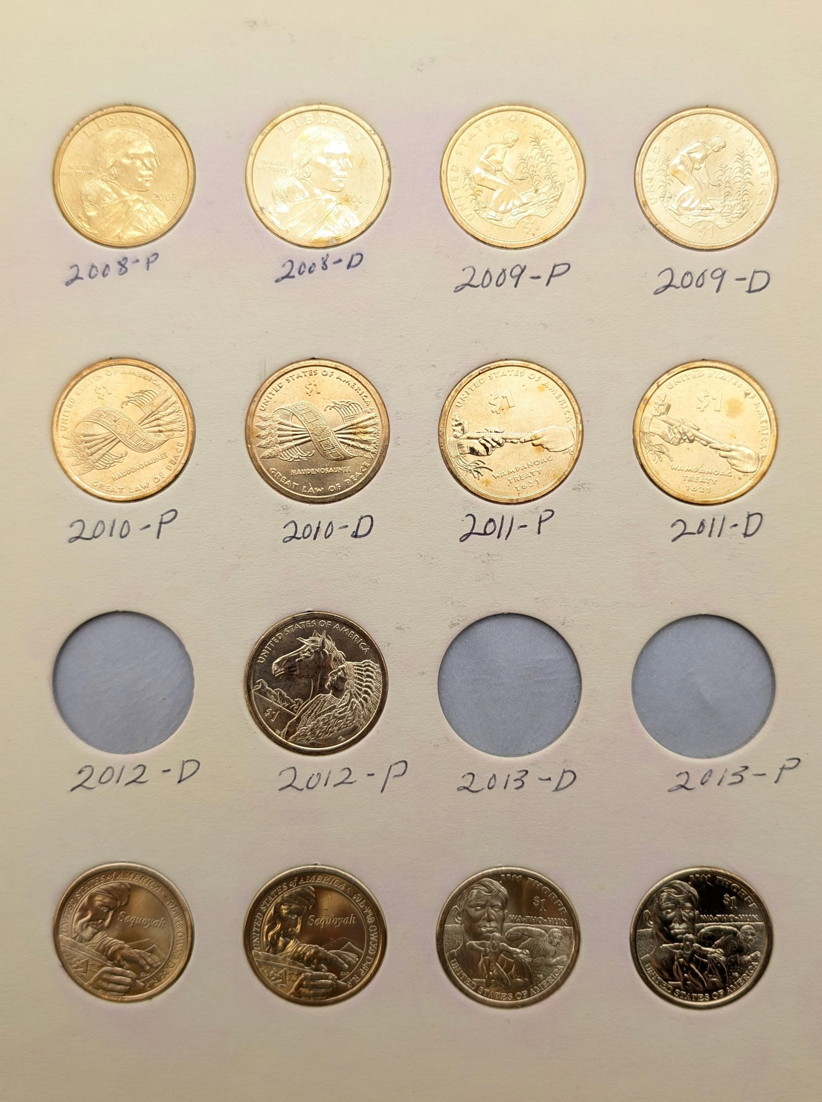Littleton Sacagawea Dollar 2000-2012 Book w/ 29 Coins - 3