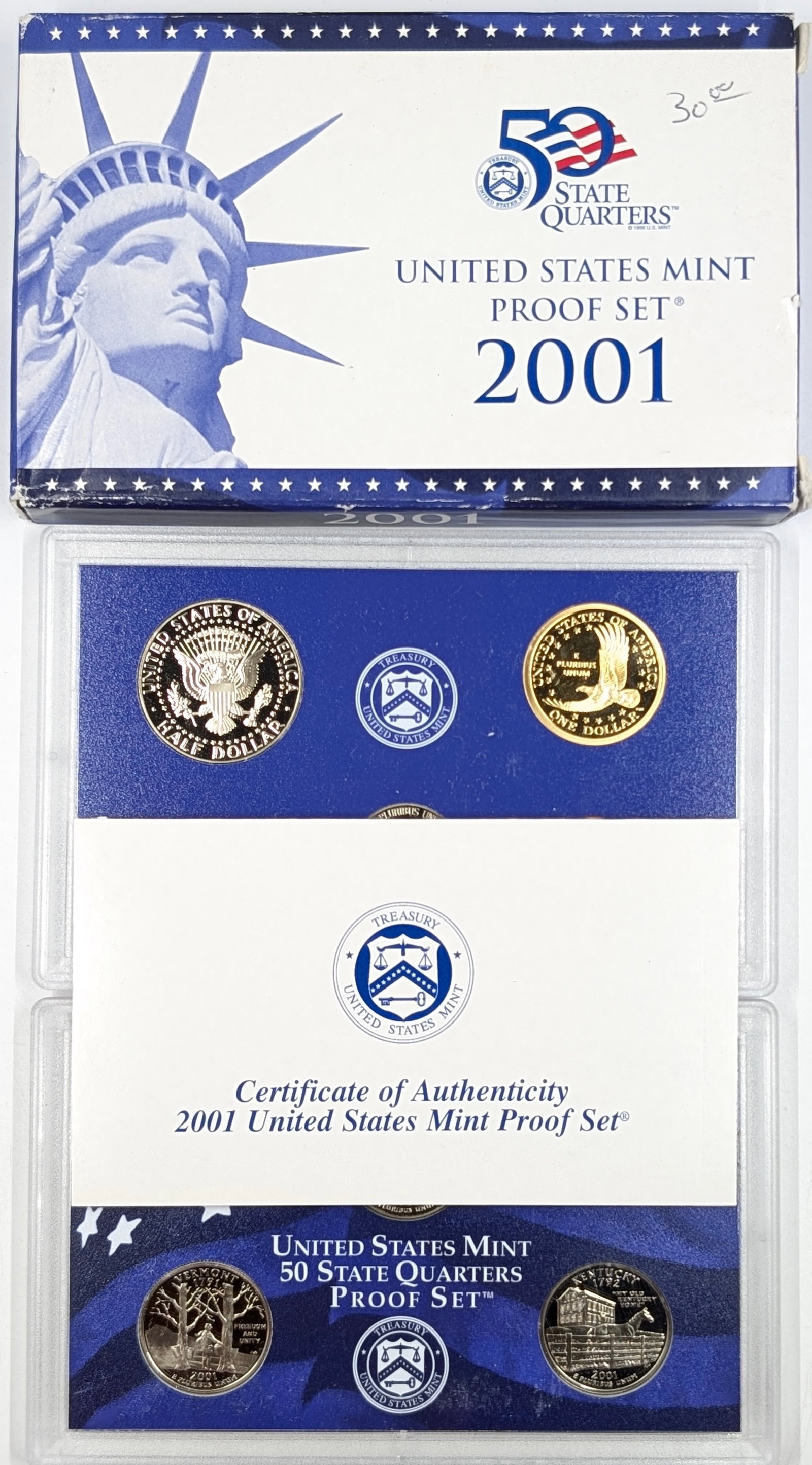 2001 US Mint Proof Set w/ COA - 3