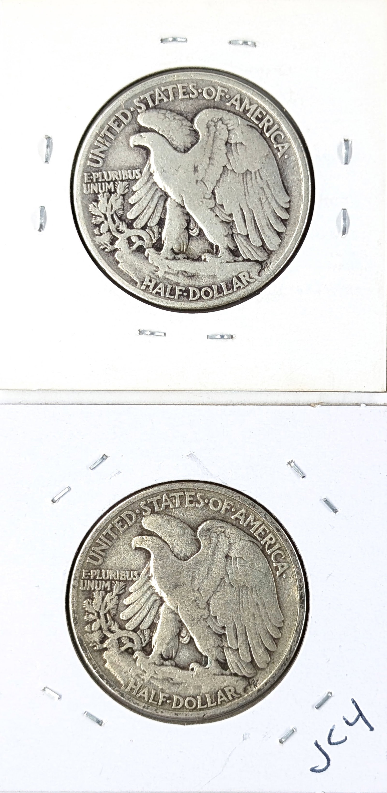 Lot of 2 Silver Walking Liberty Half Dollars - 1942, 1943 - 2